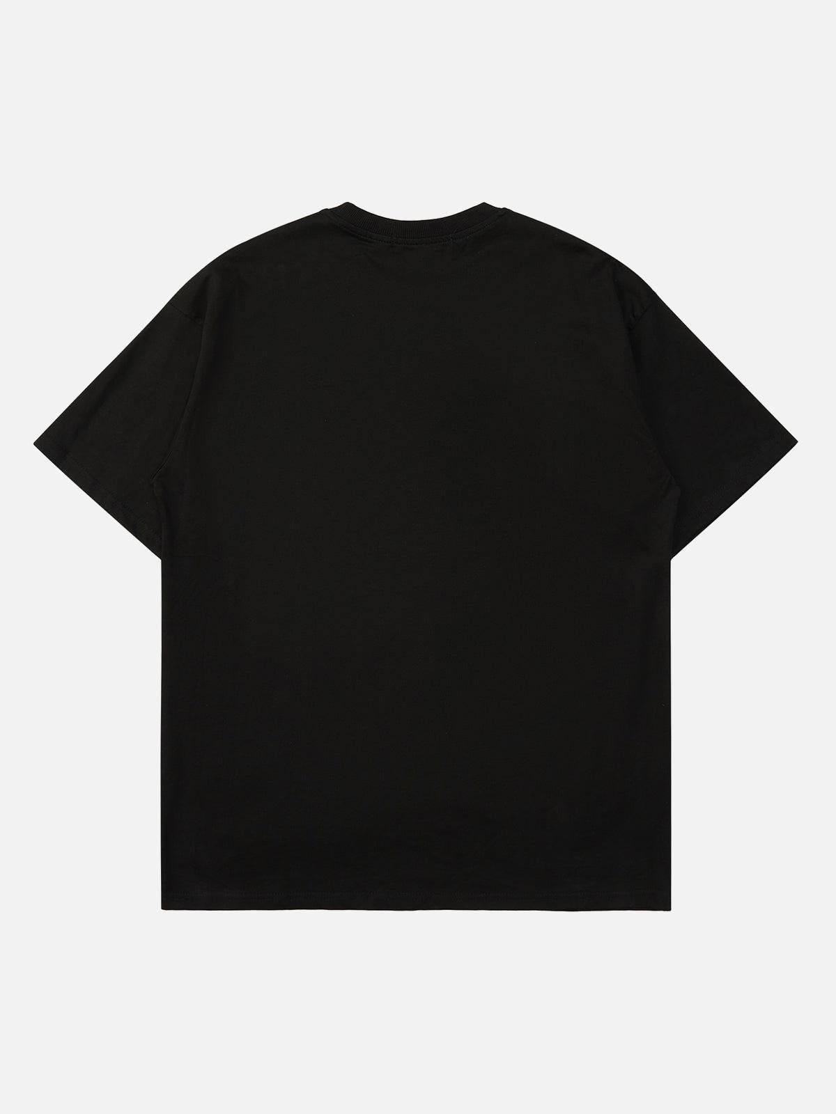High Street Embroidered Letters Creative Printed T-Shirt