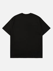 High Street Embroidered Letters Creative Printed T-Shirt