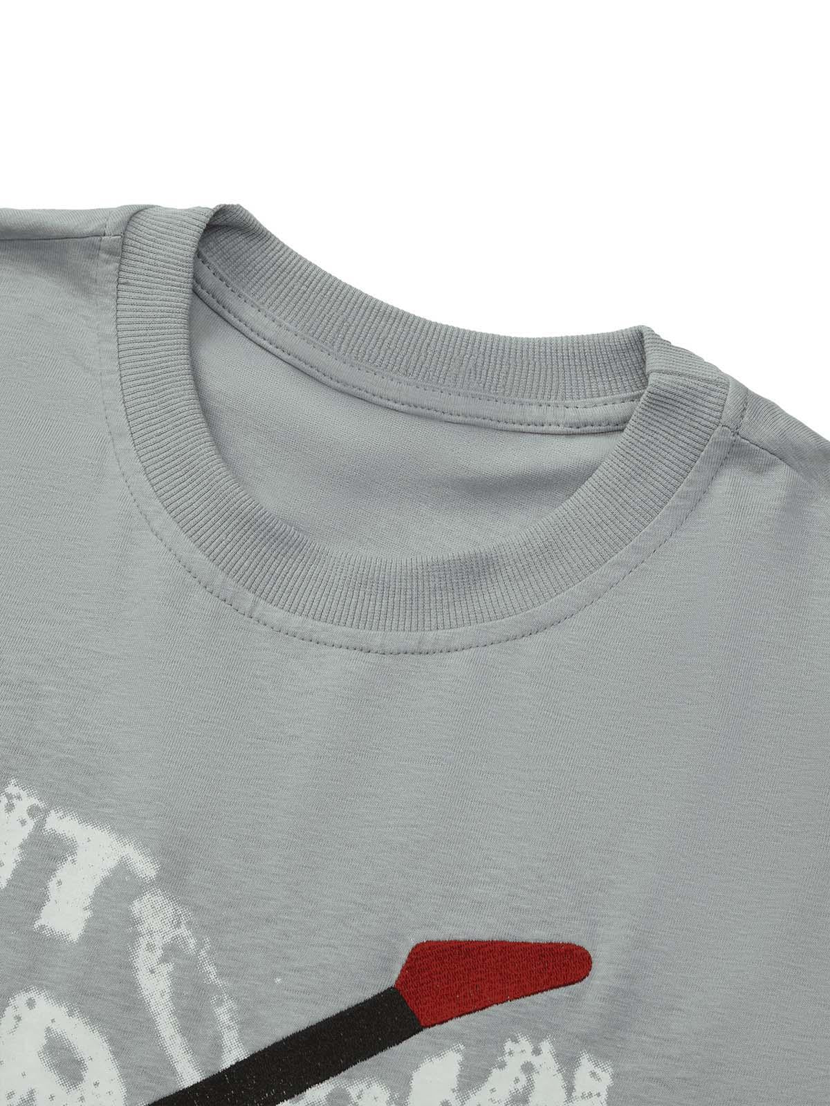 High Street Embroidered Letters Creative Printed T-Shirt