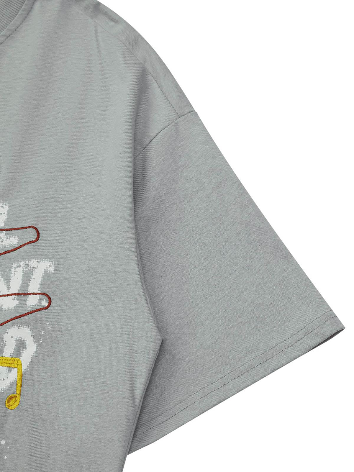 High Street Embroidered Letters Creative Printed T-Shirt