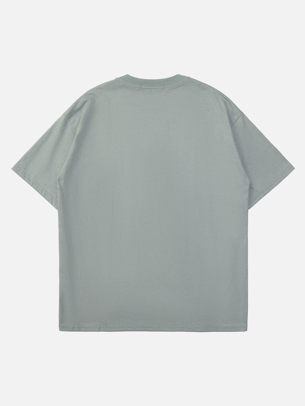 High Street Embroidered Letters Creative Printed T-Shirt