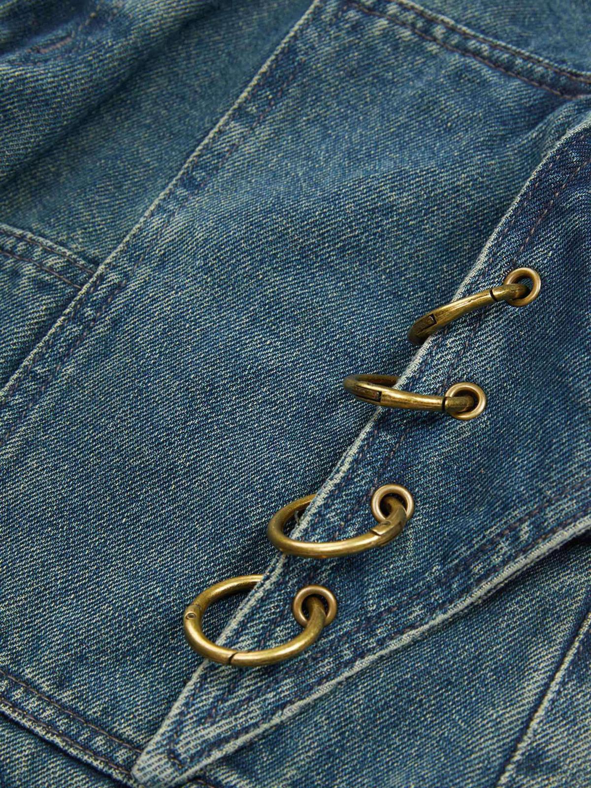 High Street Heavy Duty Design Multi-Pocket Jeans