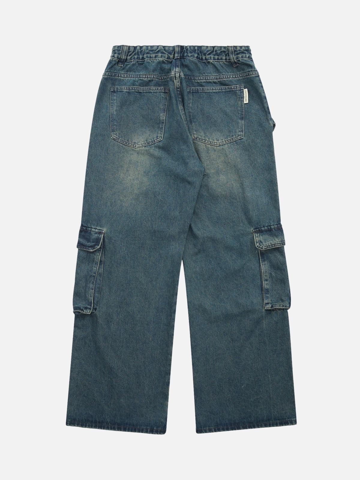 High Street Heavy Duty Design Multi-Pocket Jeans