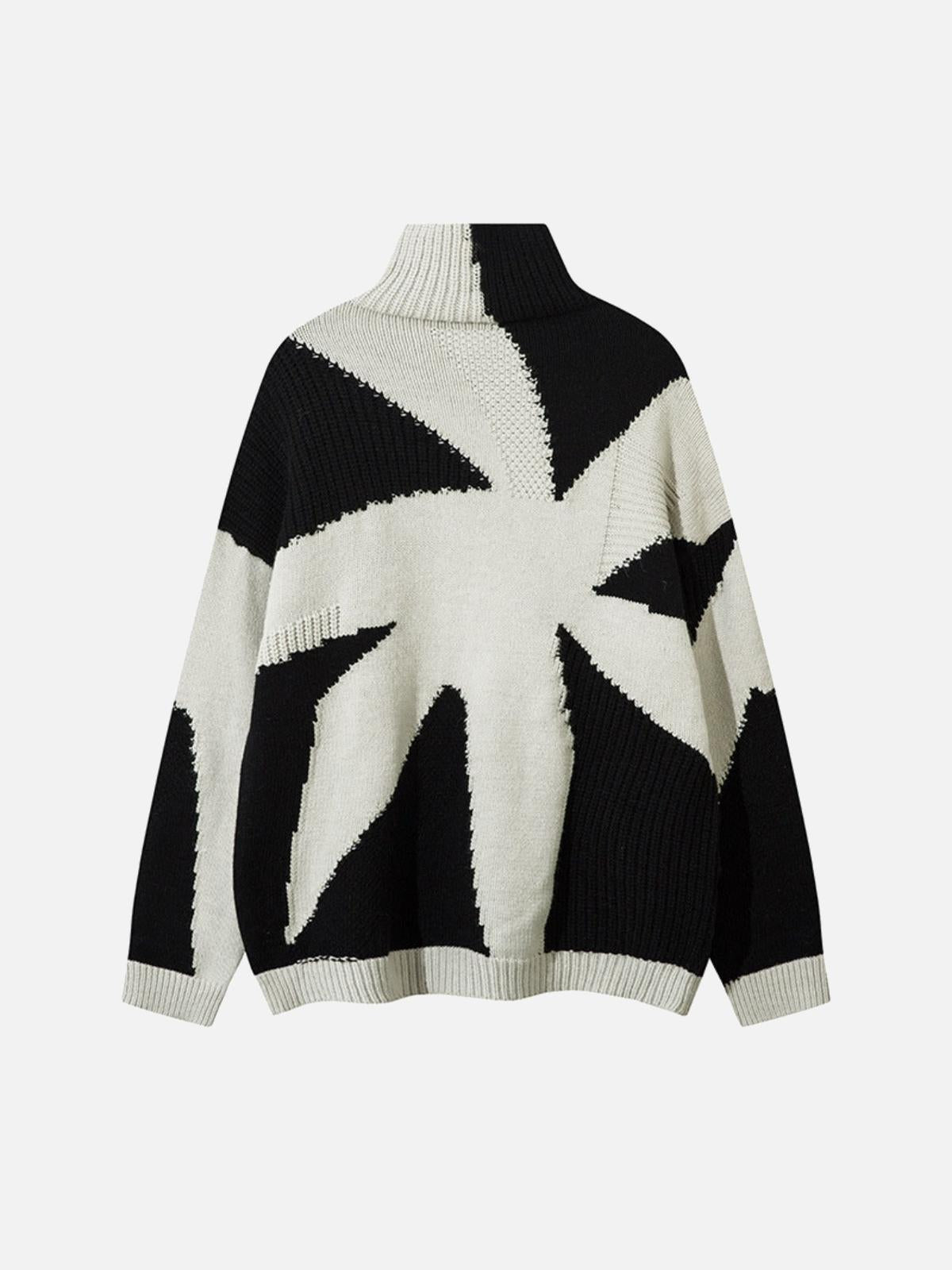 High Street High-Neck Spiral Jacquard Sweater