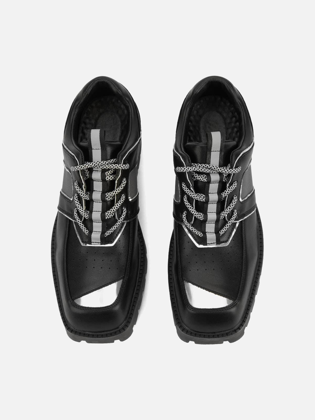 High Street Hip Hop Metal Design Leather Shoes