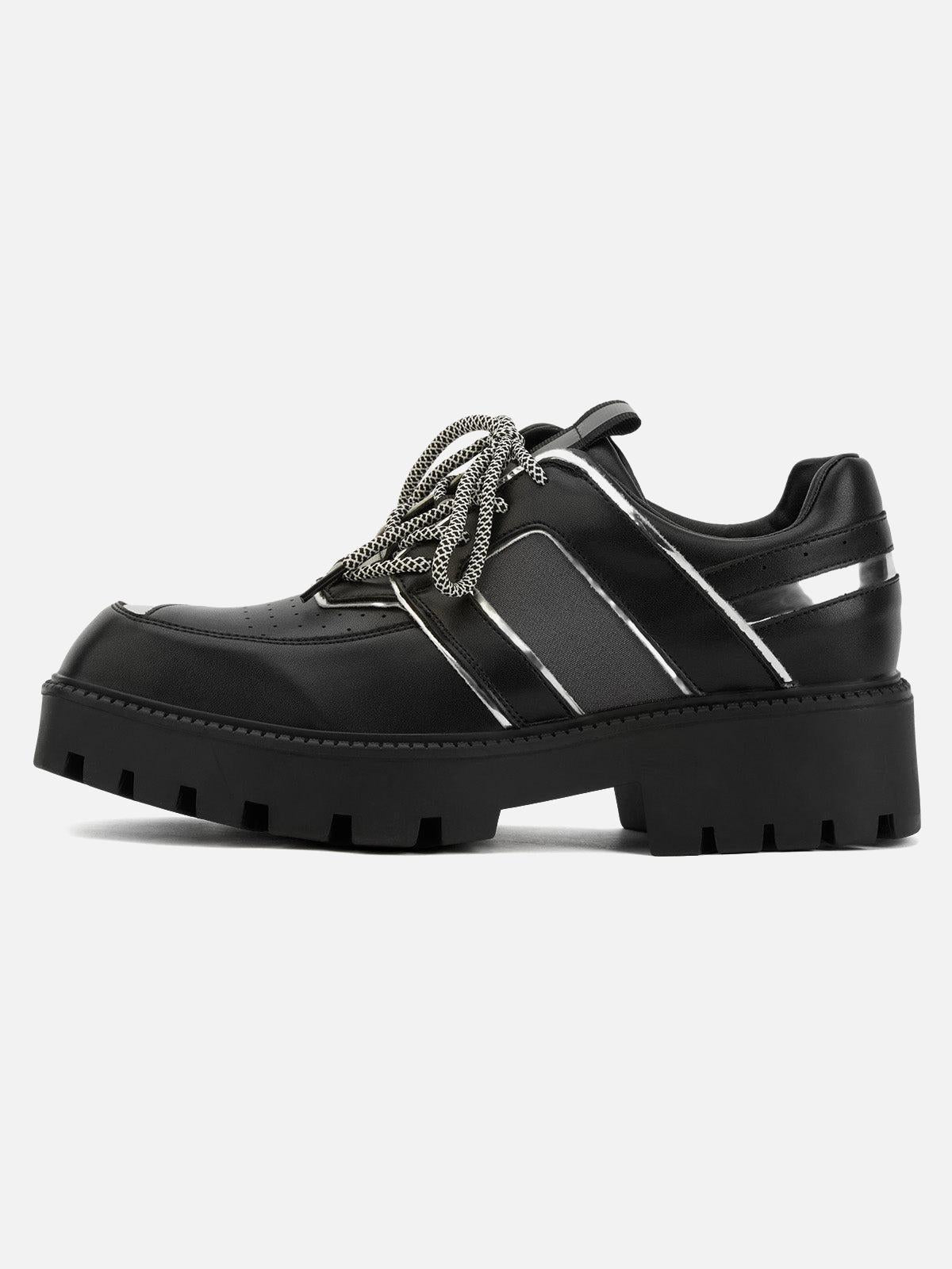 High Street Hip Hop Metal Design Leather Shoes