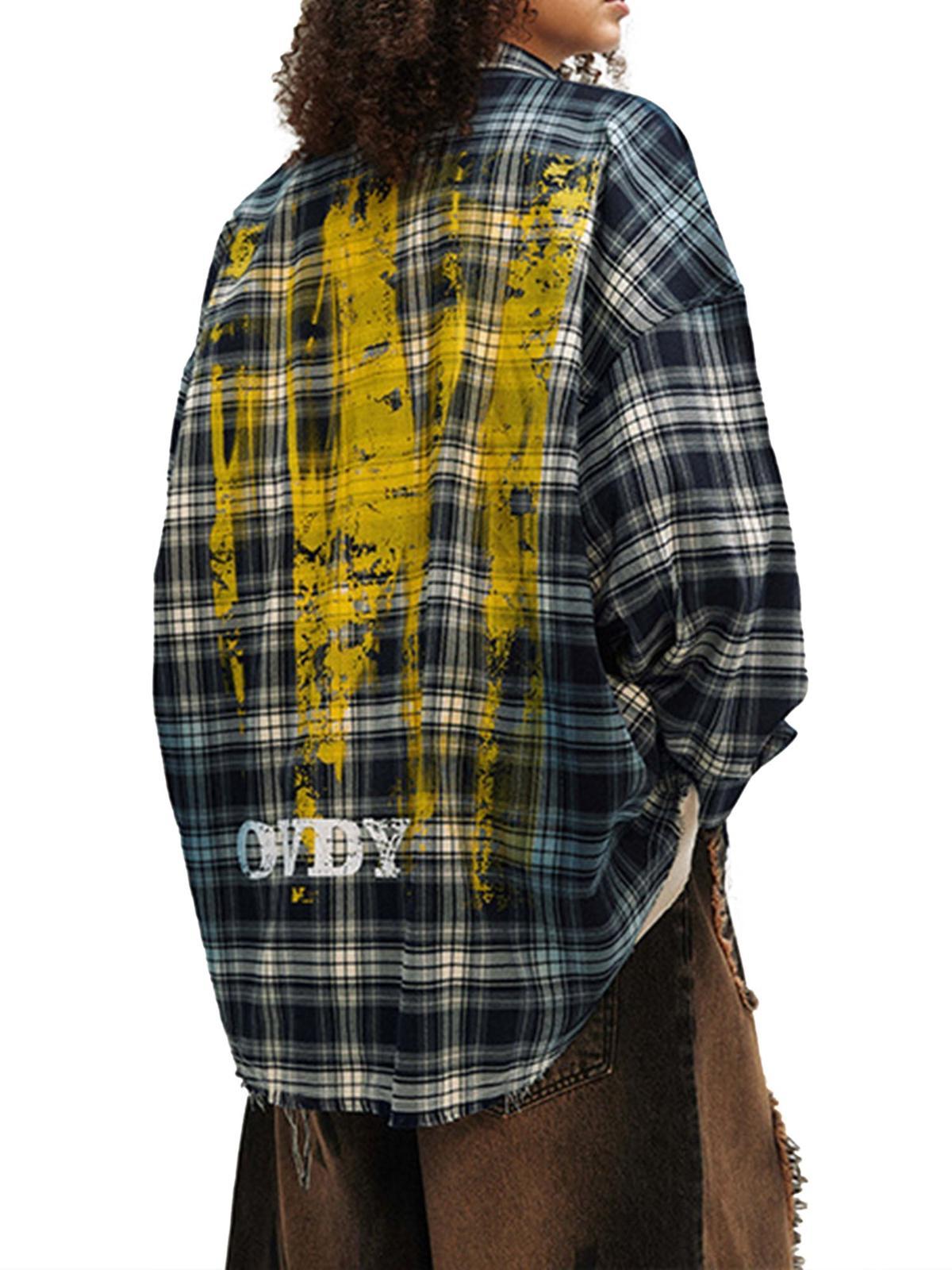 High Street Hip Hop Spray Print Shirt