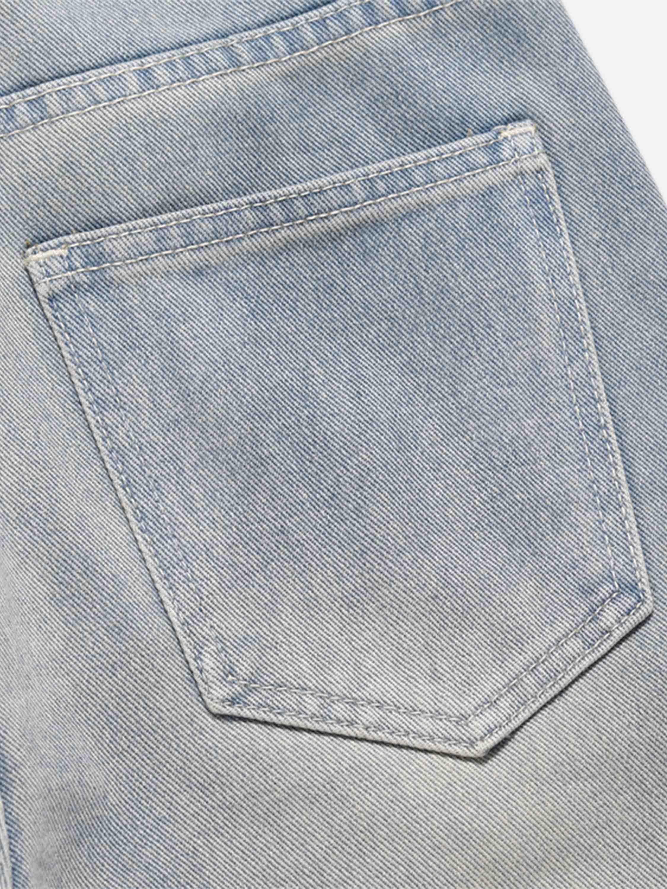 High Street Hip-Hop Zipper Straight Jeans
