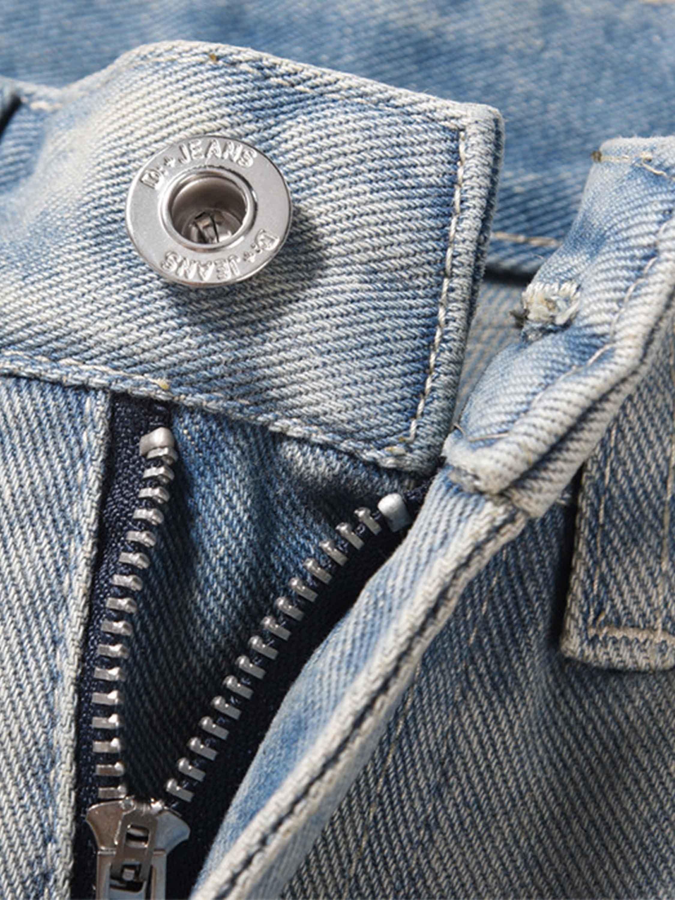 High Street Hip-Hop Zipper Straight Jeans