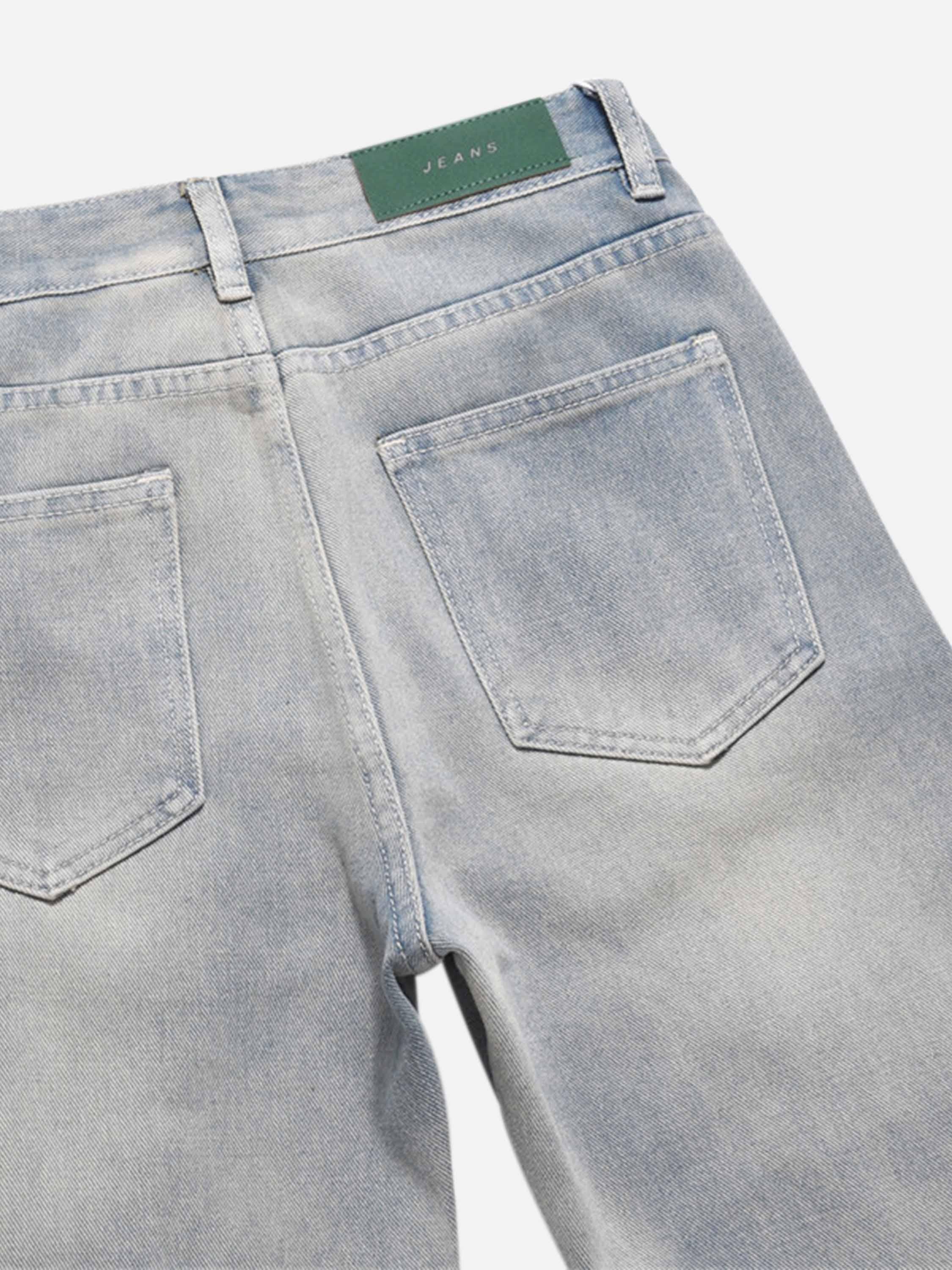 High Street Hip-Hop Zipper Straight Jeans