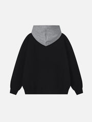 High Street Letter Print Collision Color Hoodie