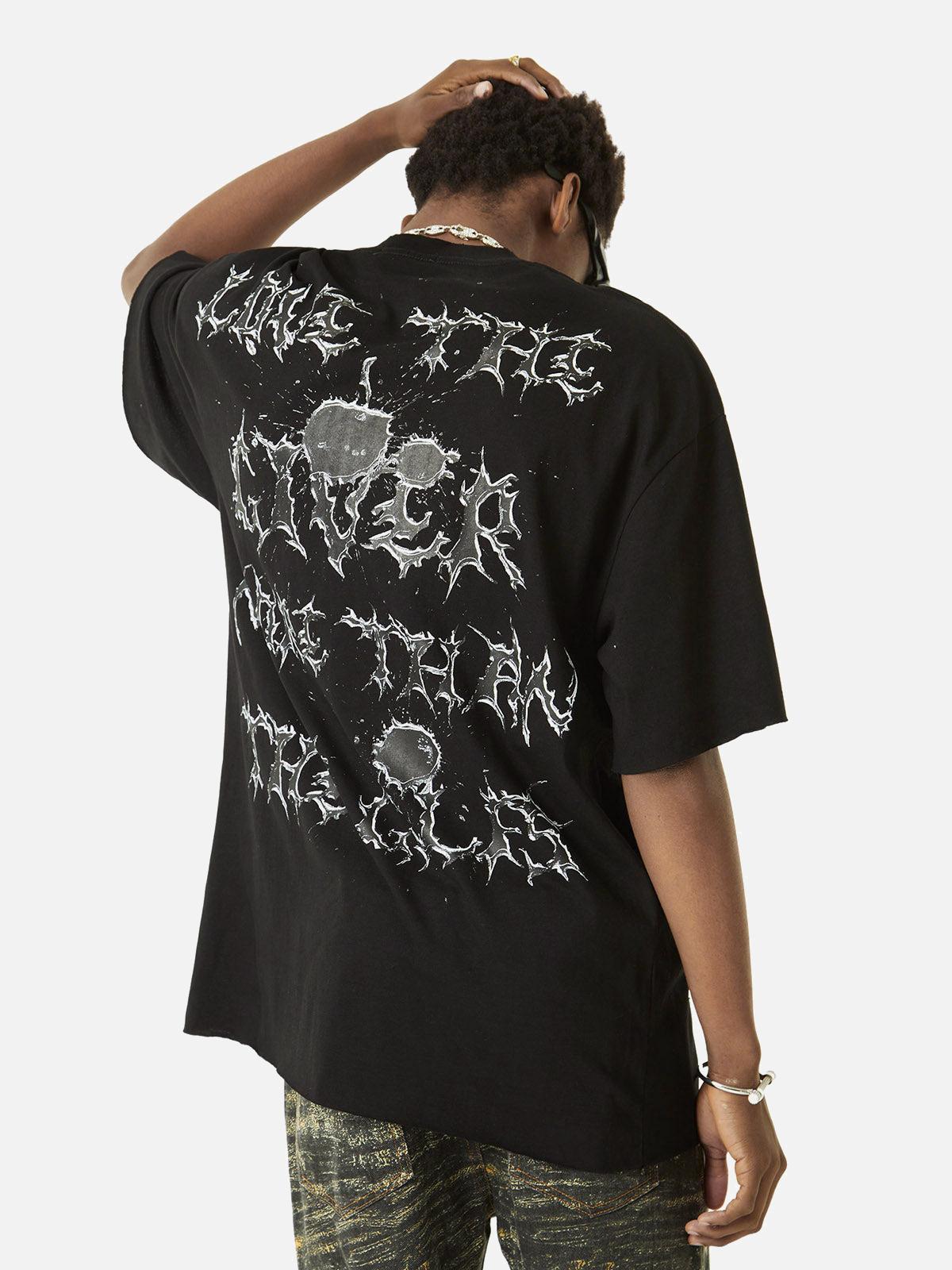 High Street Letter Print Short-Sleeved T-Shirt