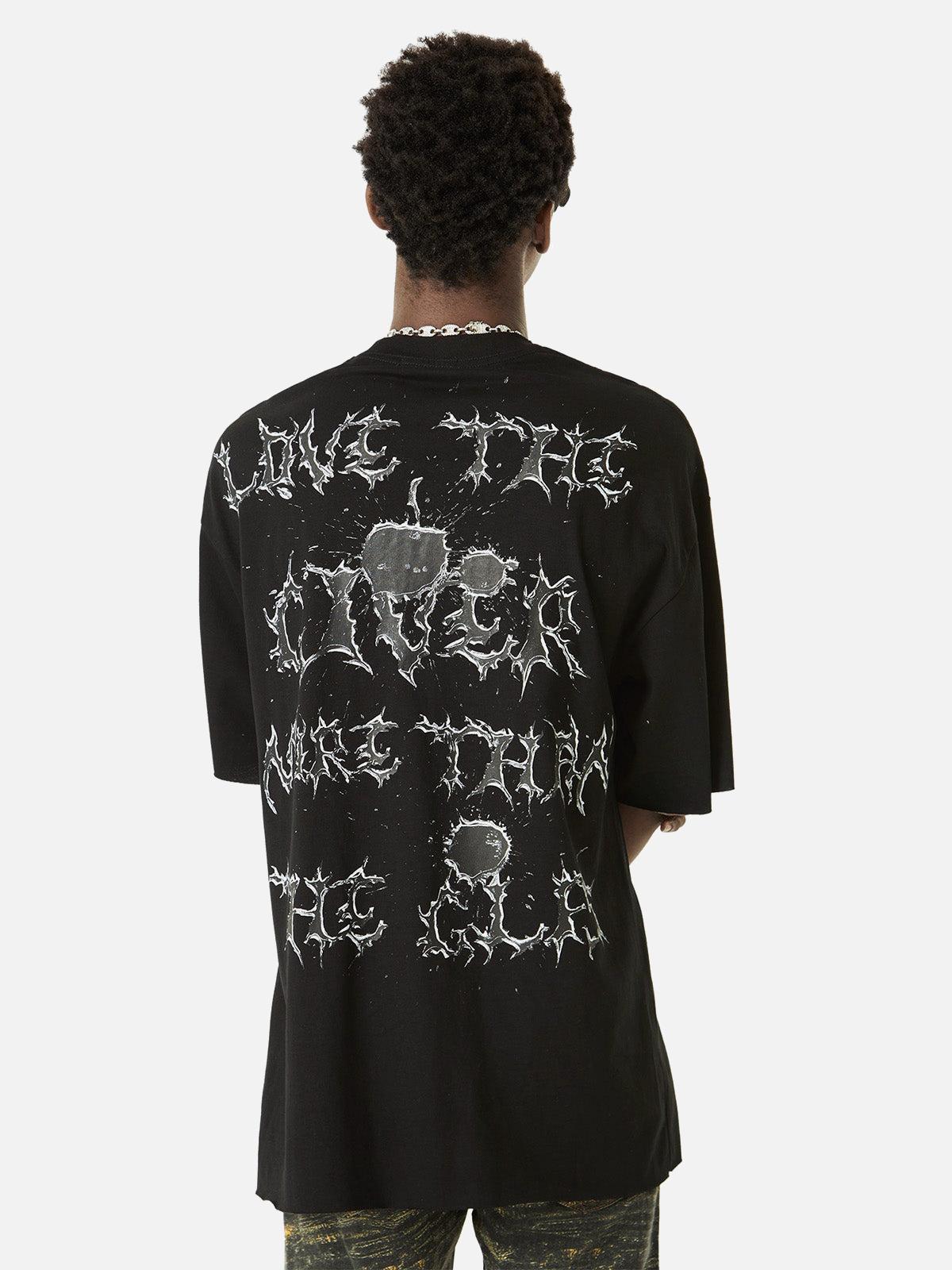 High Street Letter Print Short-Sleeved T-Shirt