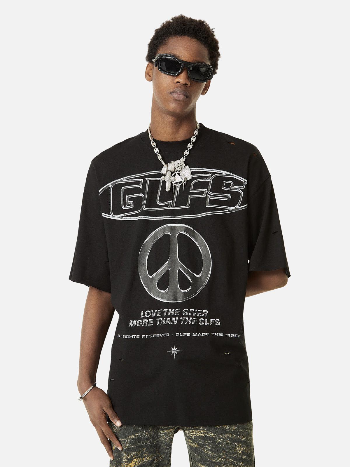 High Street Letter Print Short-Sleeved T-Shirt