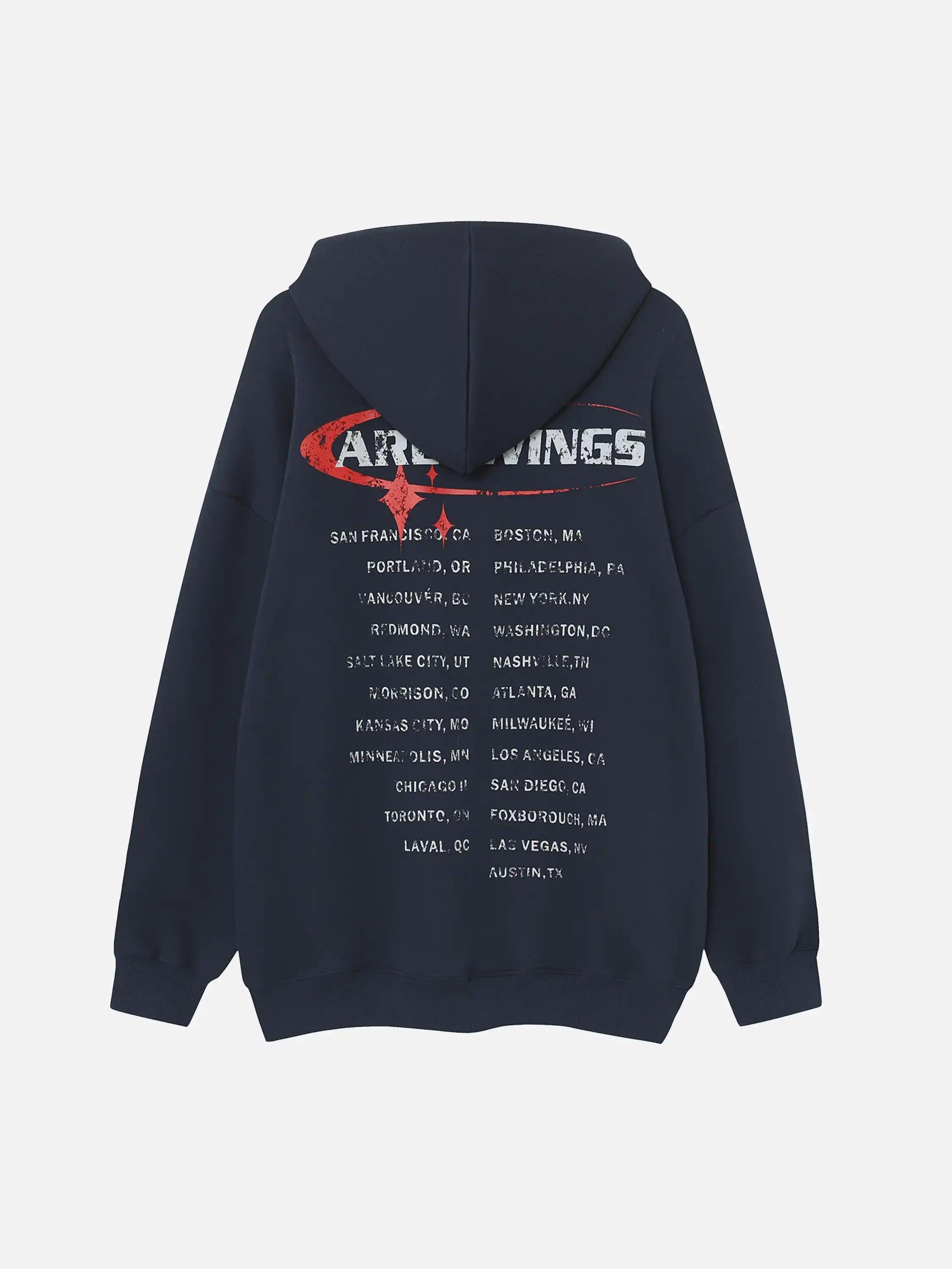 High Street Lettering Hip-Hop Hoodie