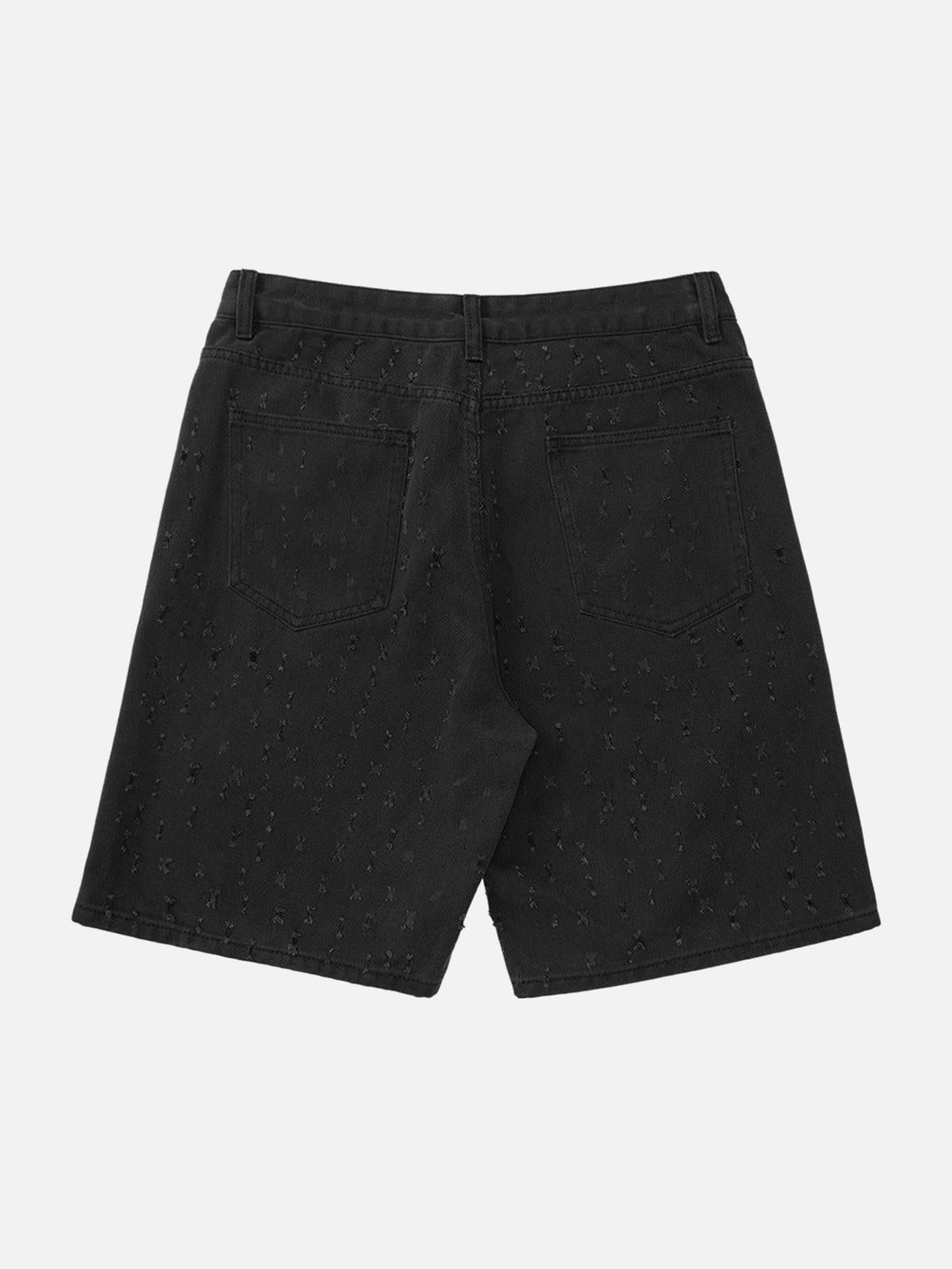 High Street Niche Design Ripped Denim Shorts