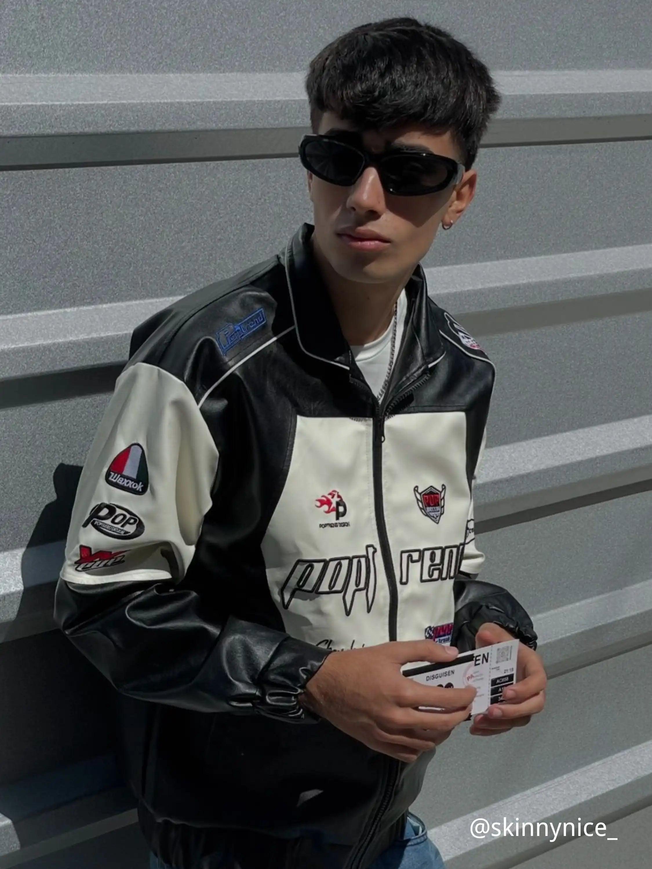 High Street Splicing Racing Baseball Jacket