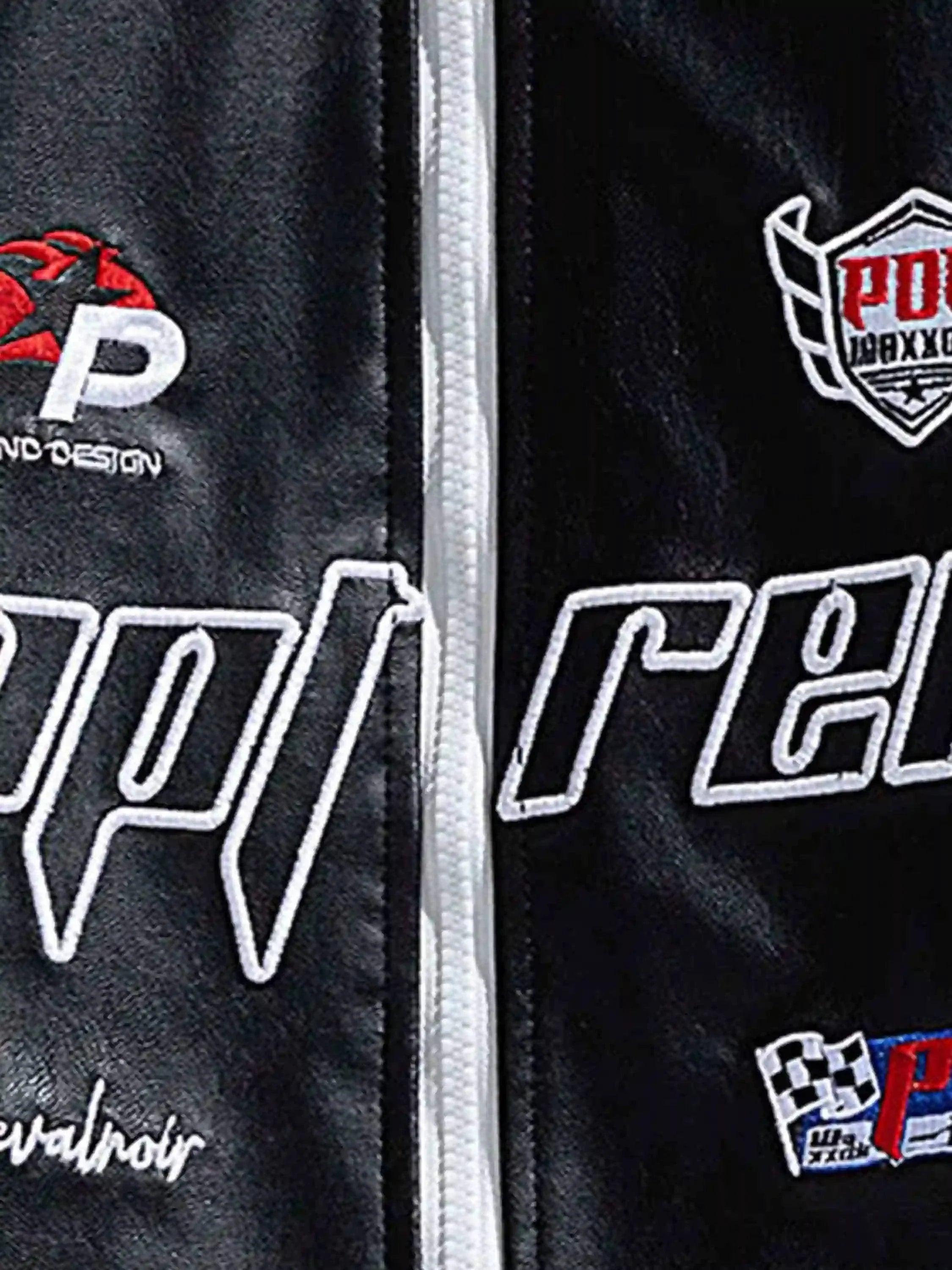 High Street Splicing Racing Baseball Jacket