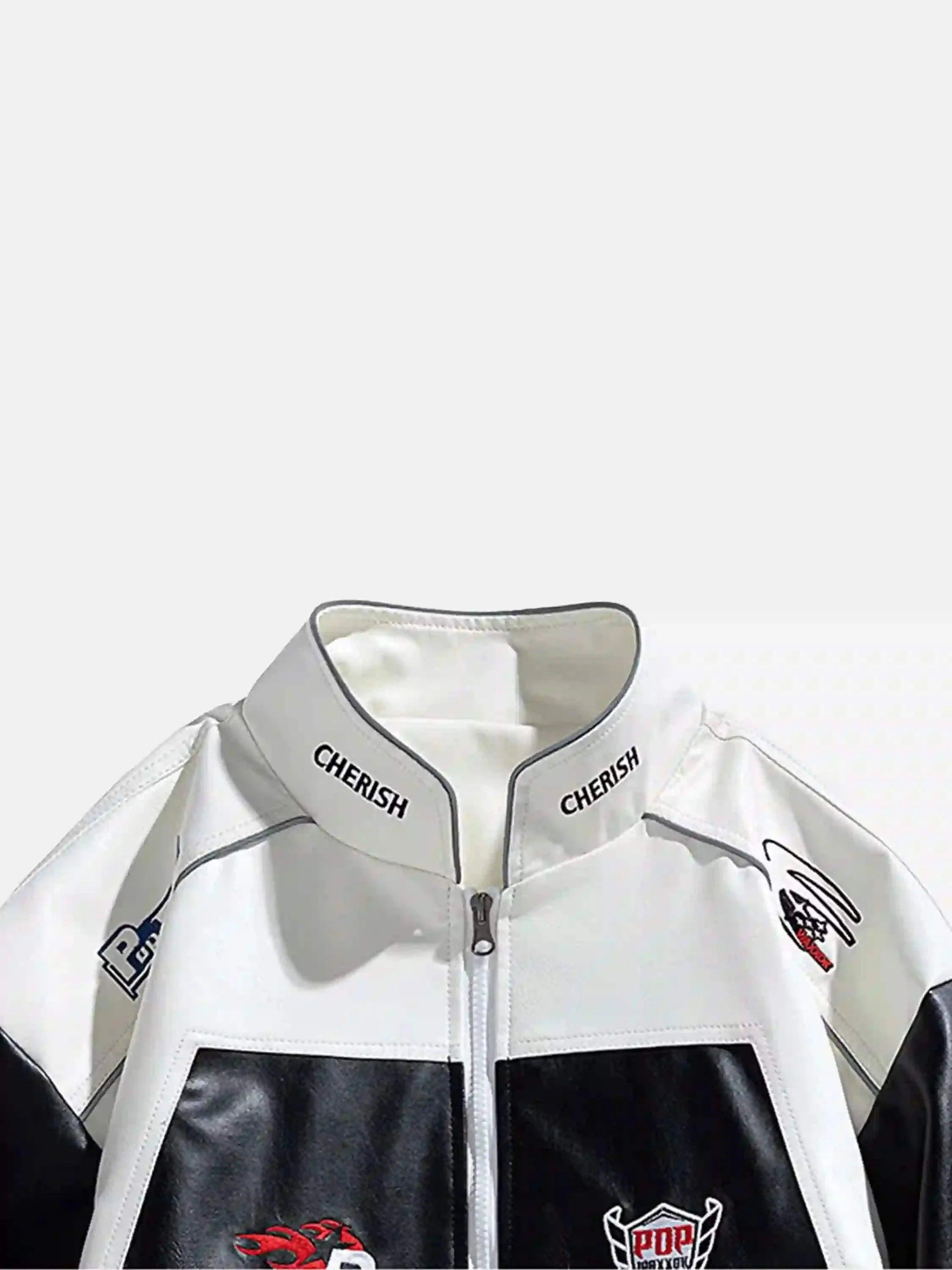 High Street Splicing Racing Baseball Jacket