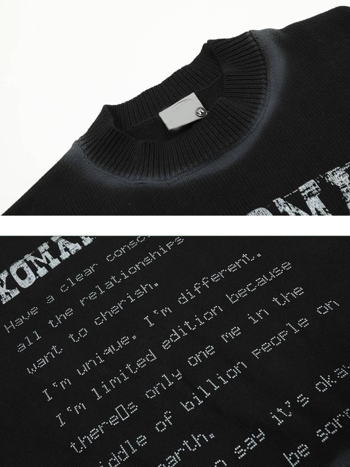 High Street Spray Paint Letter Print Sweater