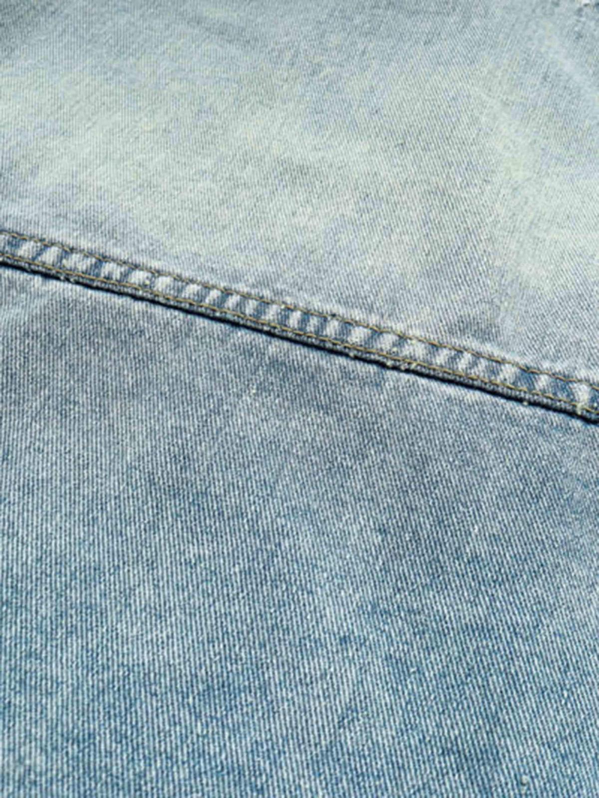 High Street Washed And Worn Denim Hoodie