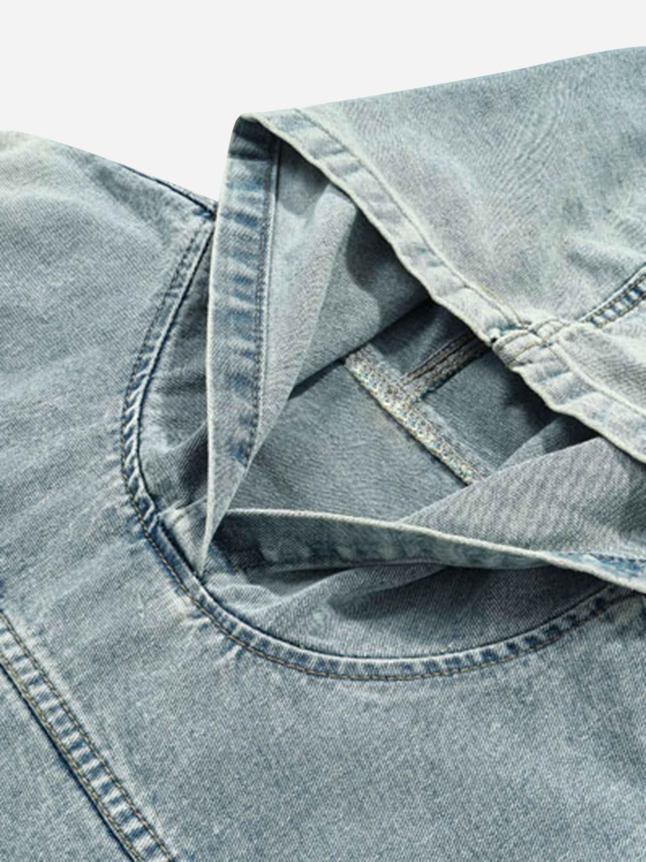 High Street Washed Denim Hoodie