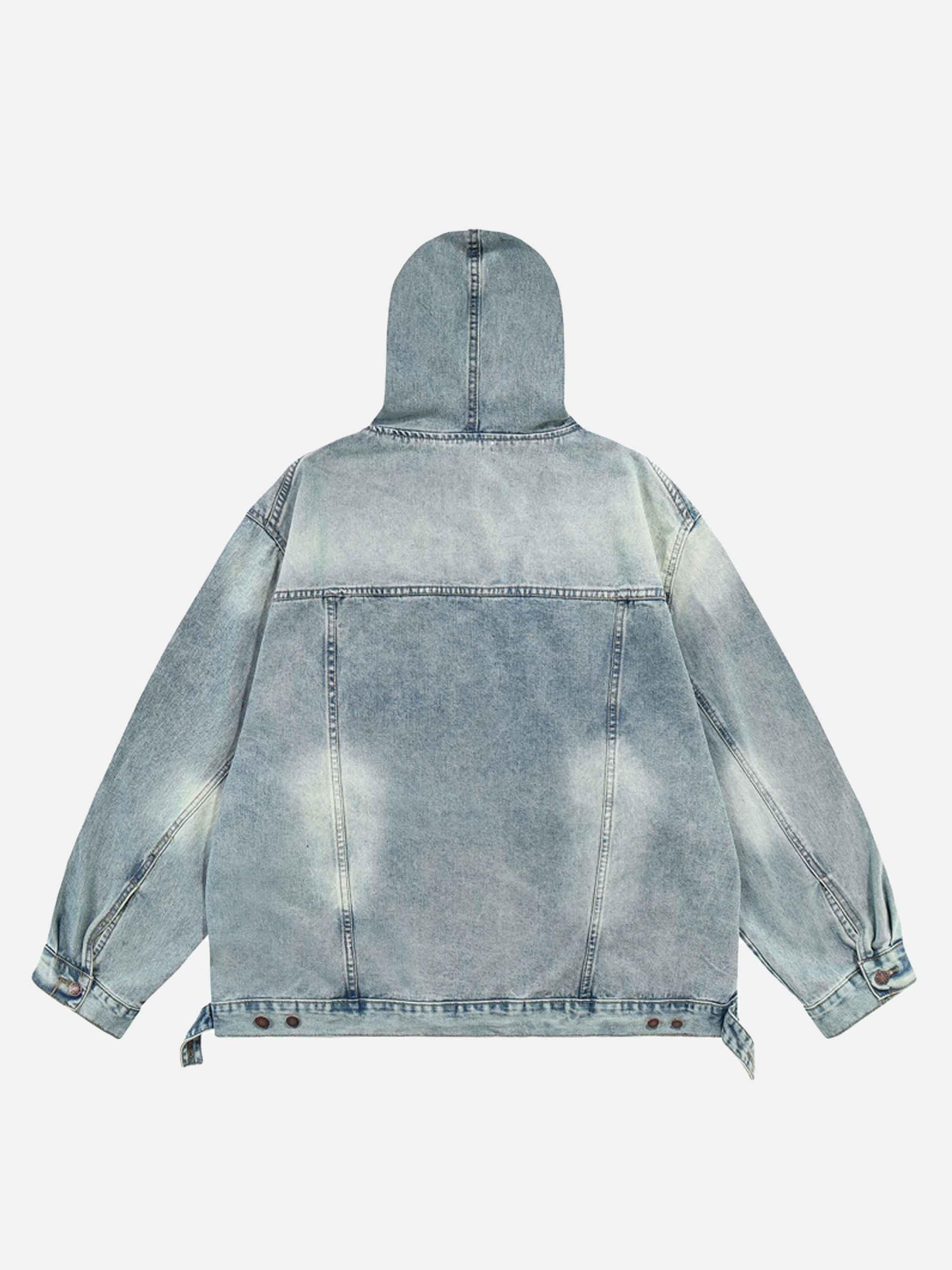 High Street Washed Denim Hoodie