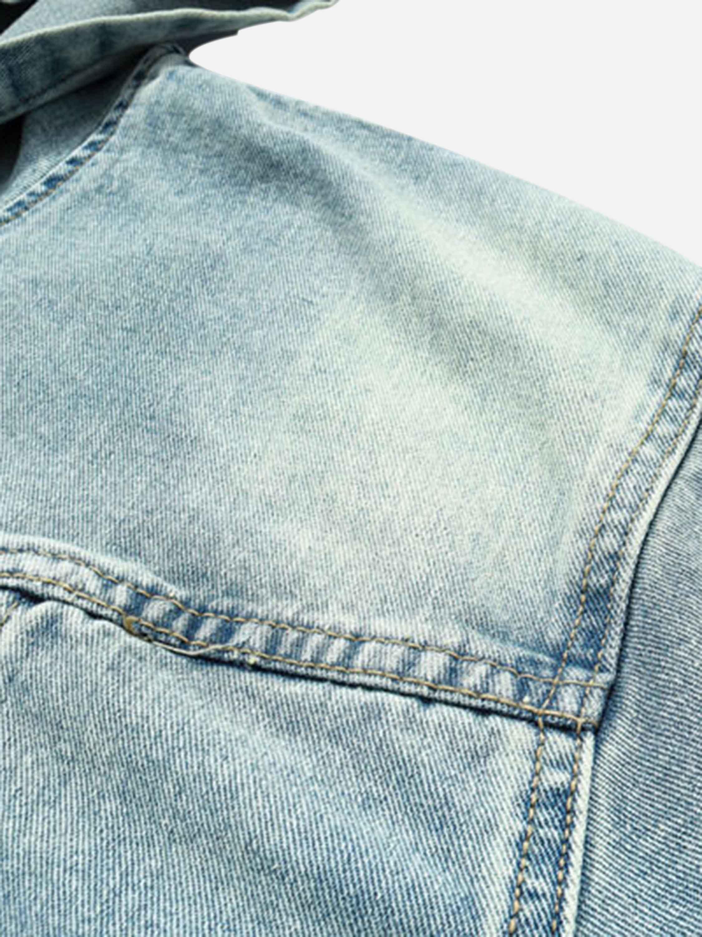 High Street Washed Denim Hoodie