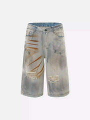 High Street Yellow Mud Dyed Denim Shorts