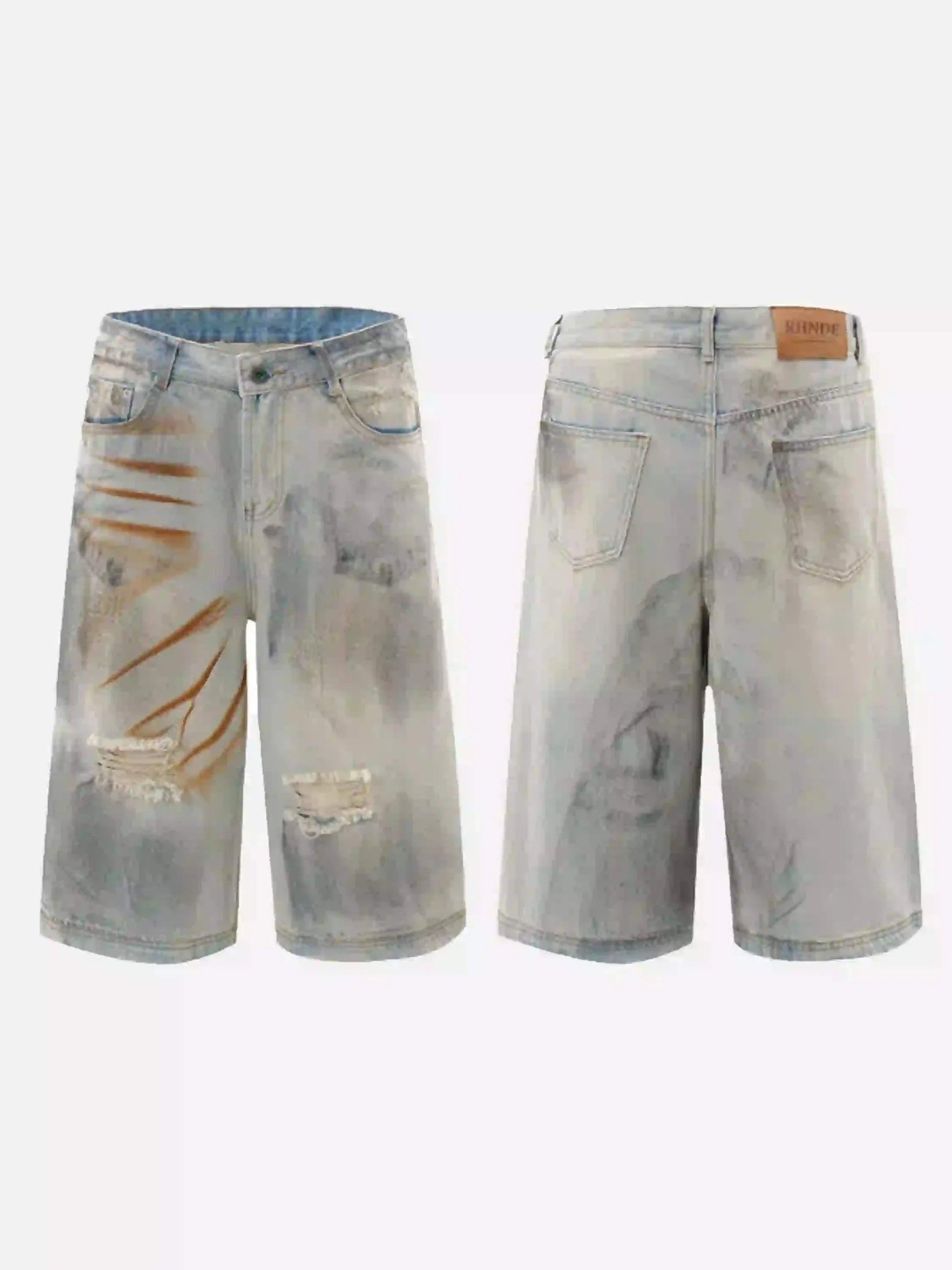High Street Yellow Mud Dyed Denim Shorts