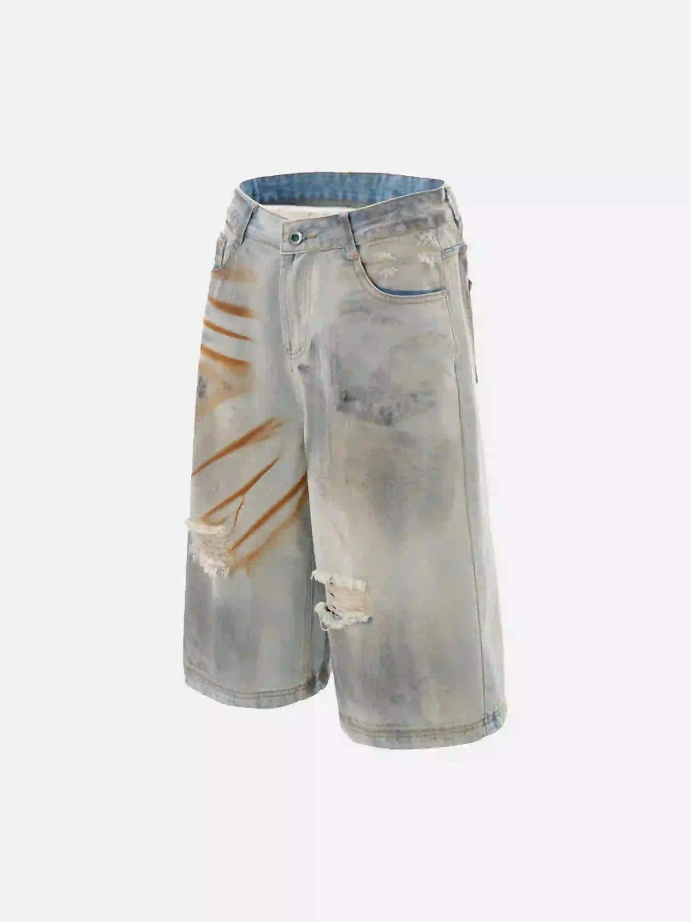 High Street Yellow Mud Dyed Denim Shorts