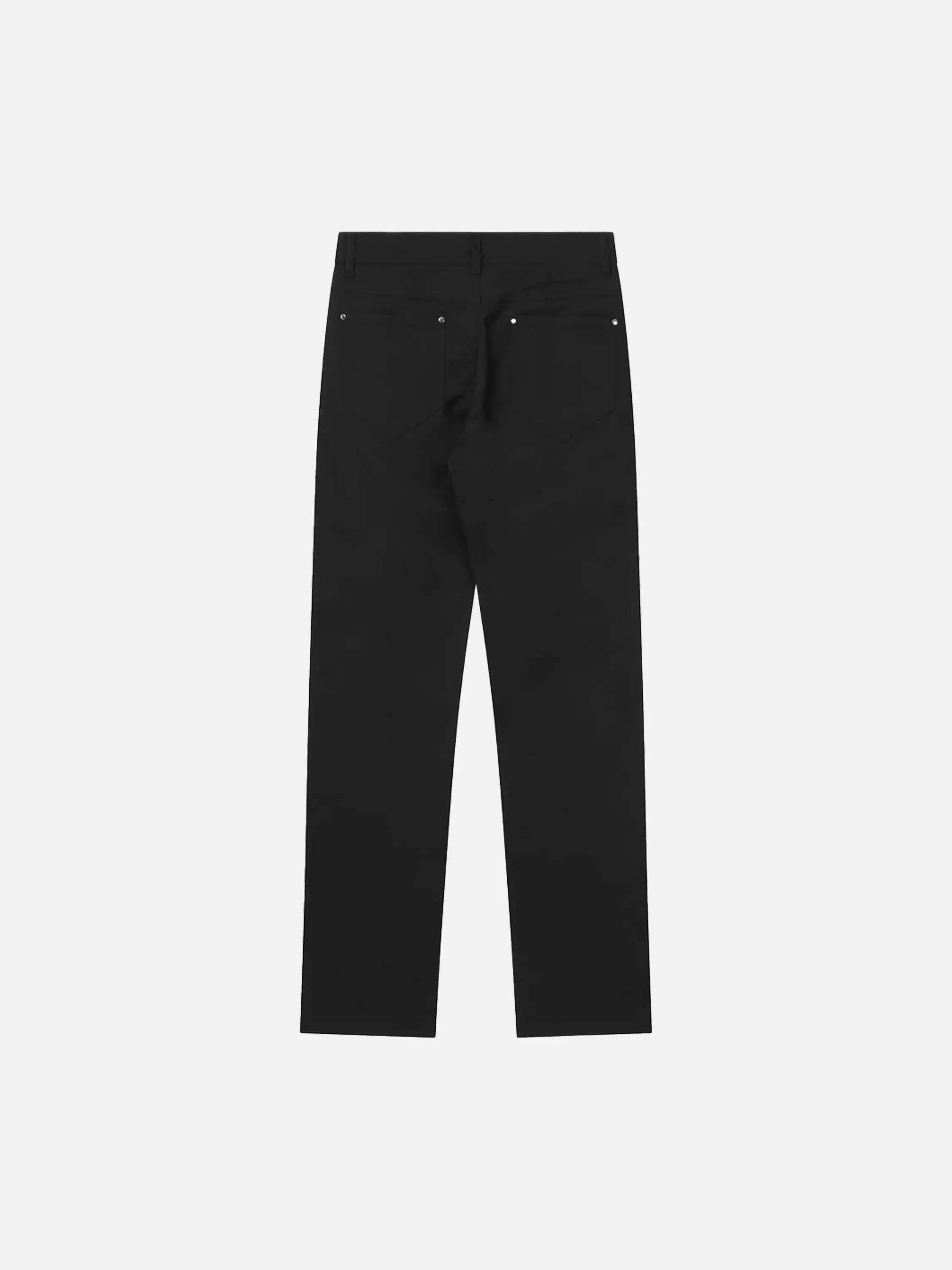 High Street Zipper Niche Design Straight Pants