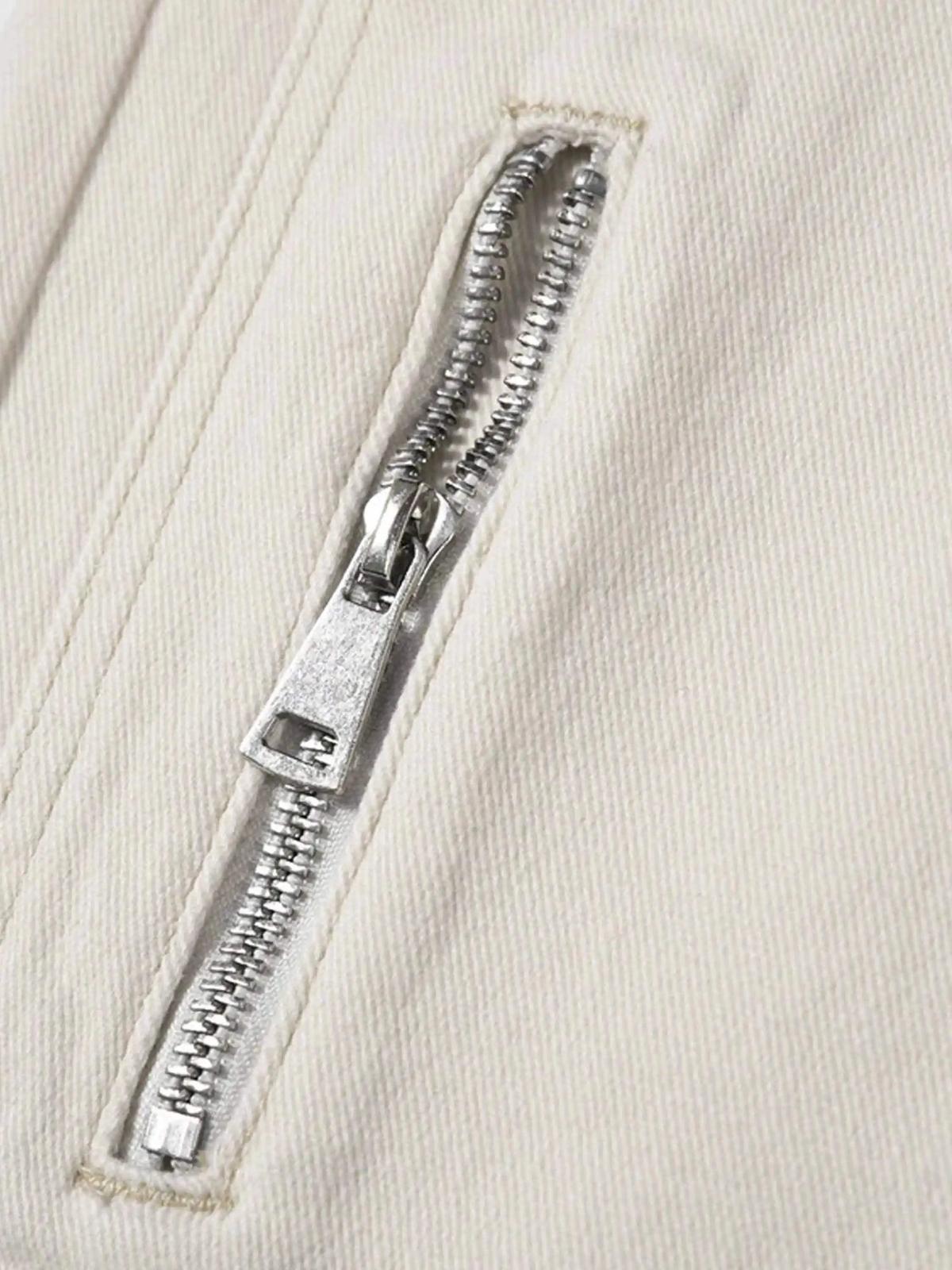 High Street Zipper Niche Design Straight Pants