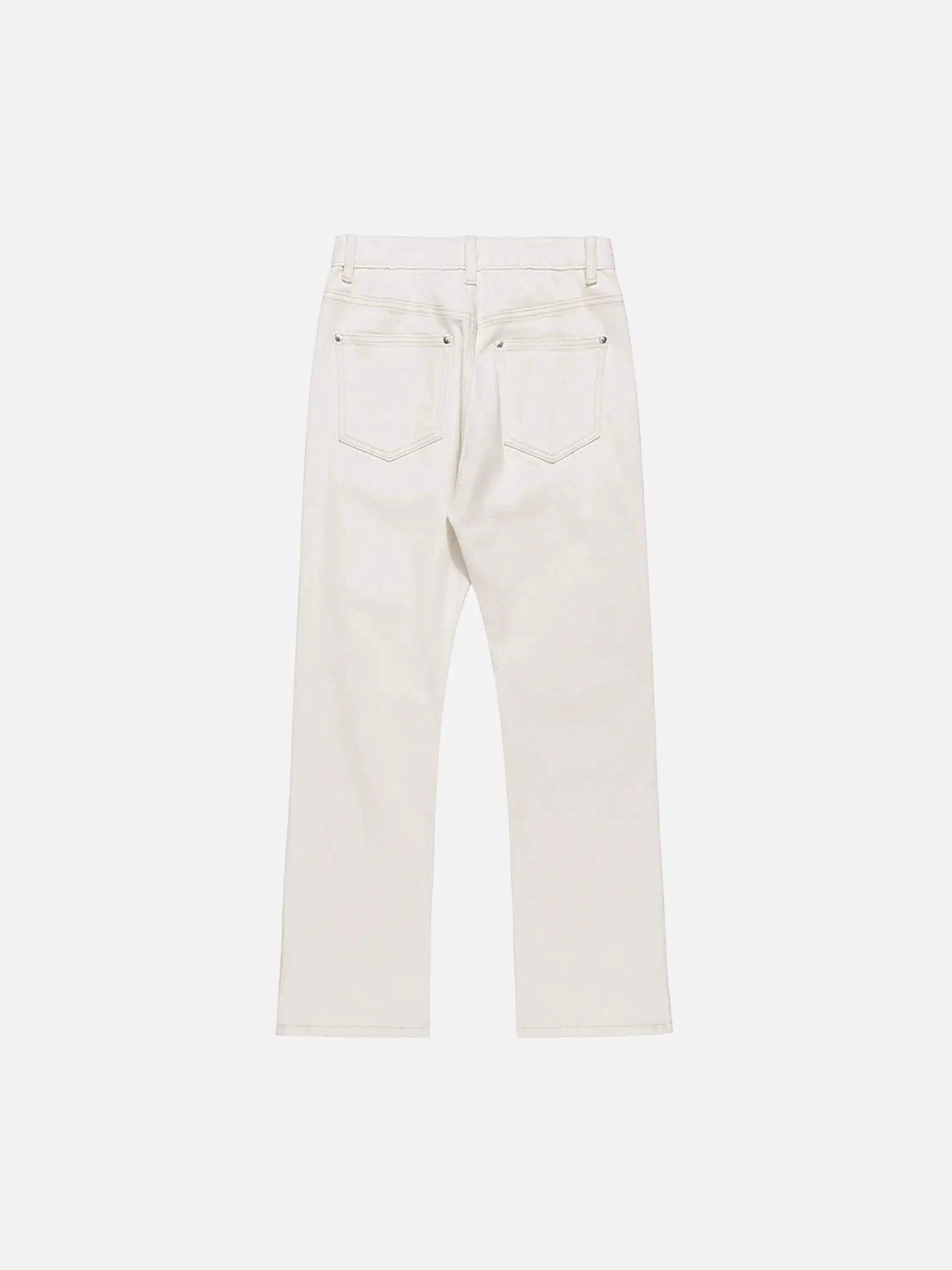 High Street Zipper Niche Design Straight Pants