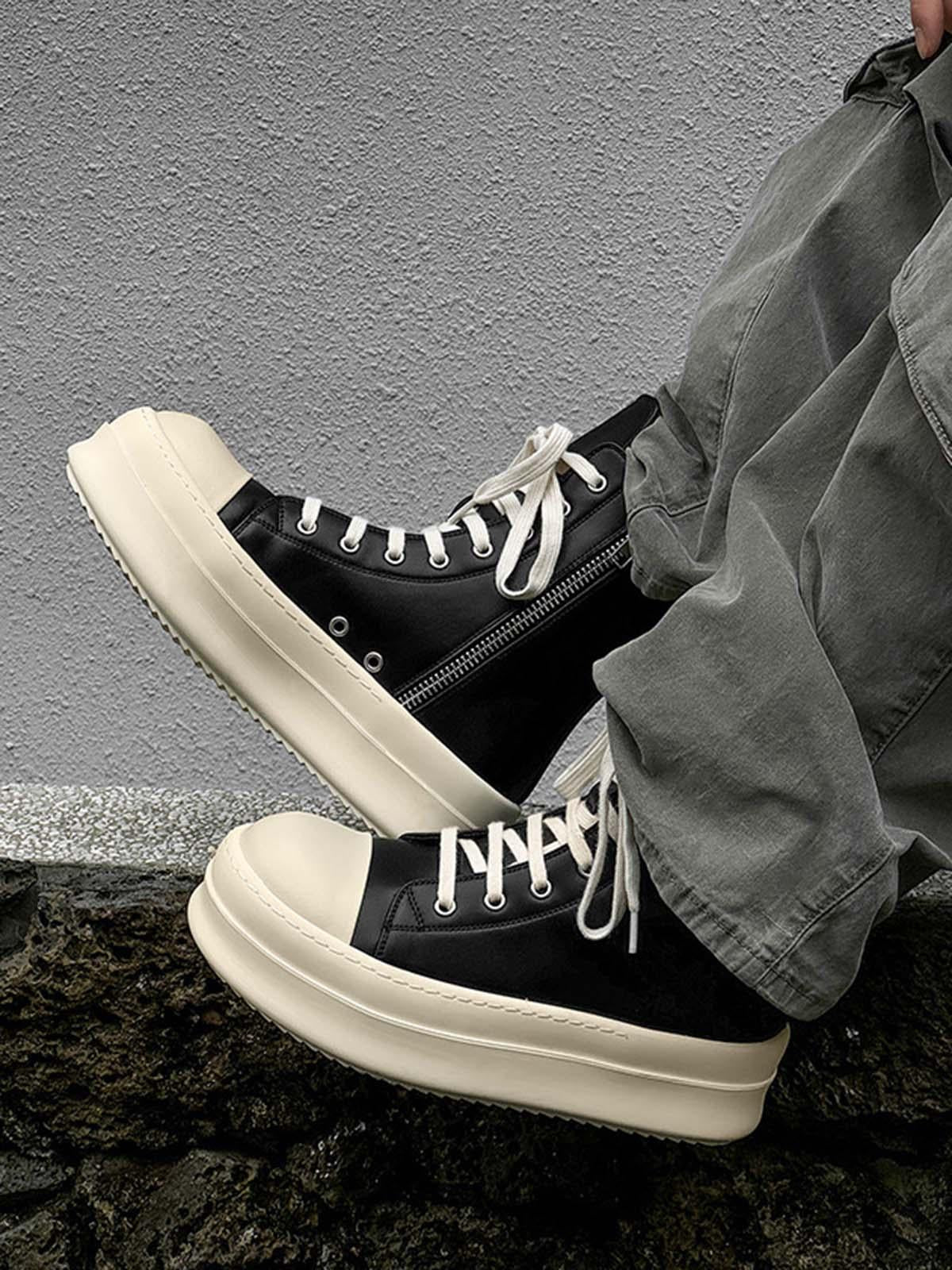 High-Top Side Zipper Platform Sneakers