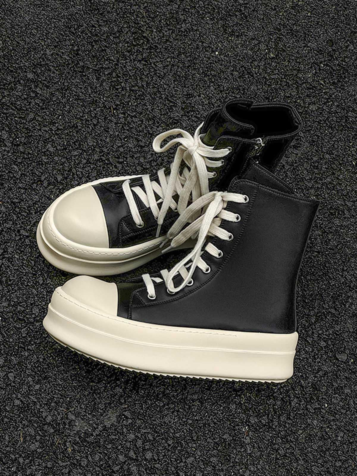 High-Top Side Zipper Platform Sneakers