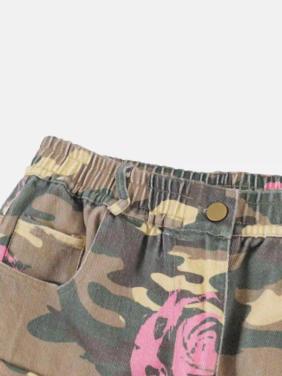 Hip-Hop Camouflage Cargo Pants with Multi-Pockets