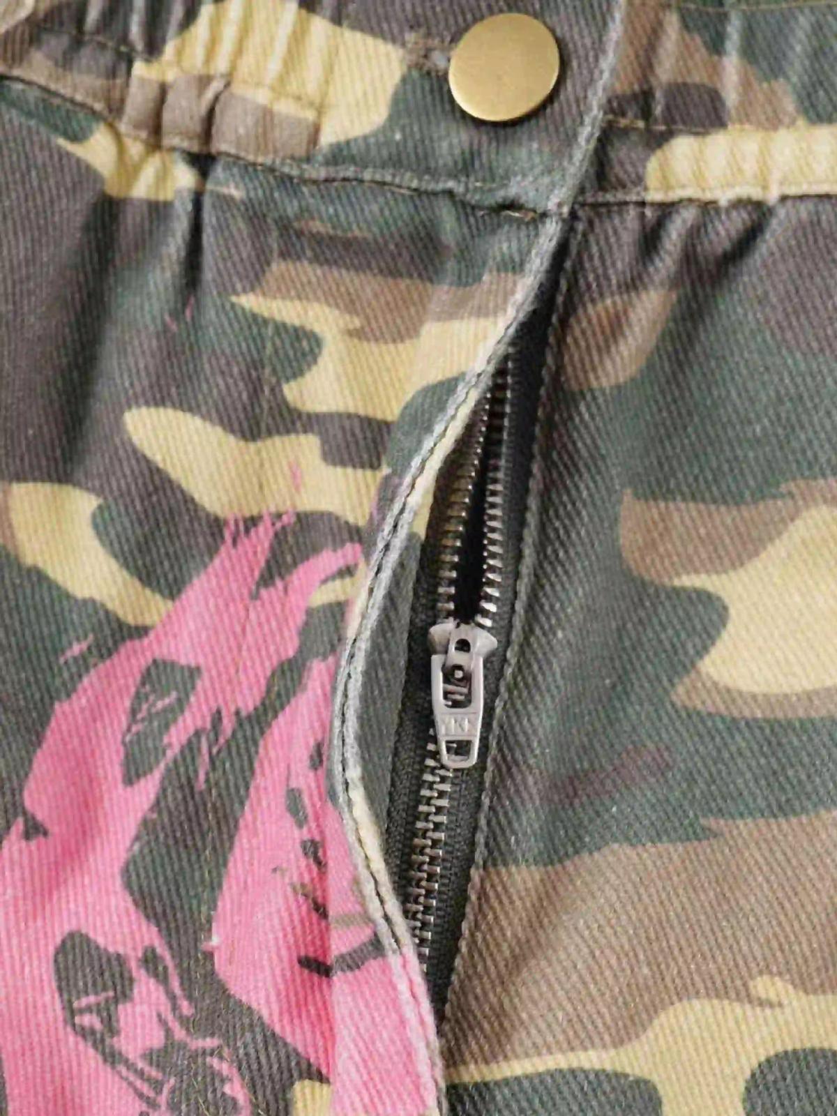Hip-Hop Camouflage Cargo Pants with Multi-Pockets