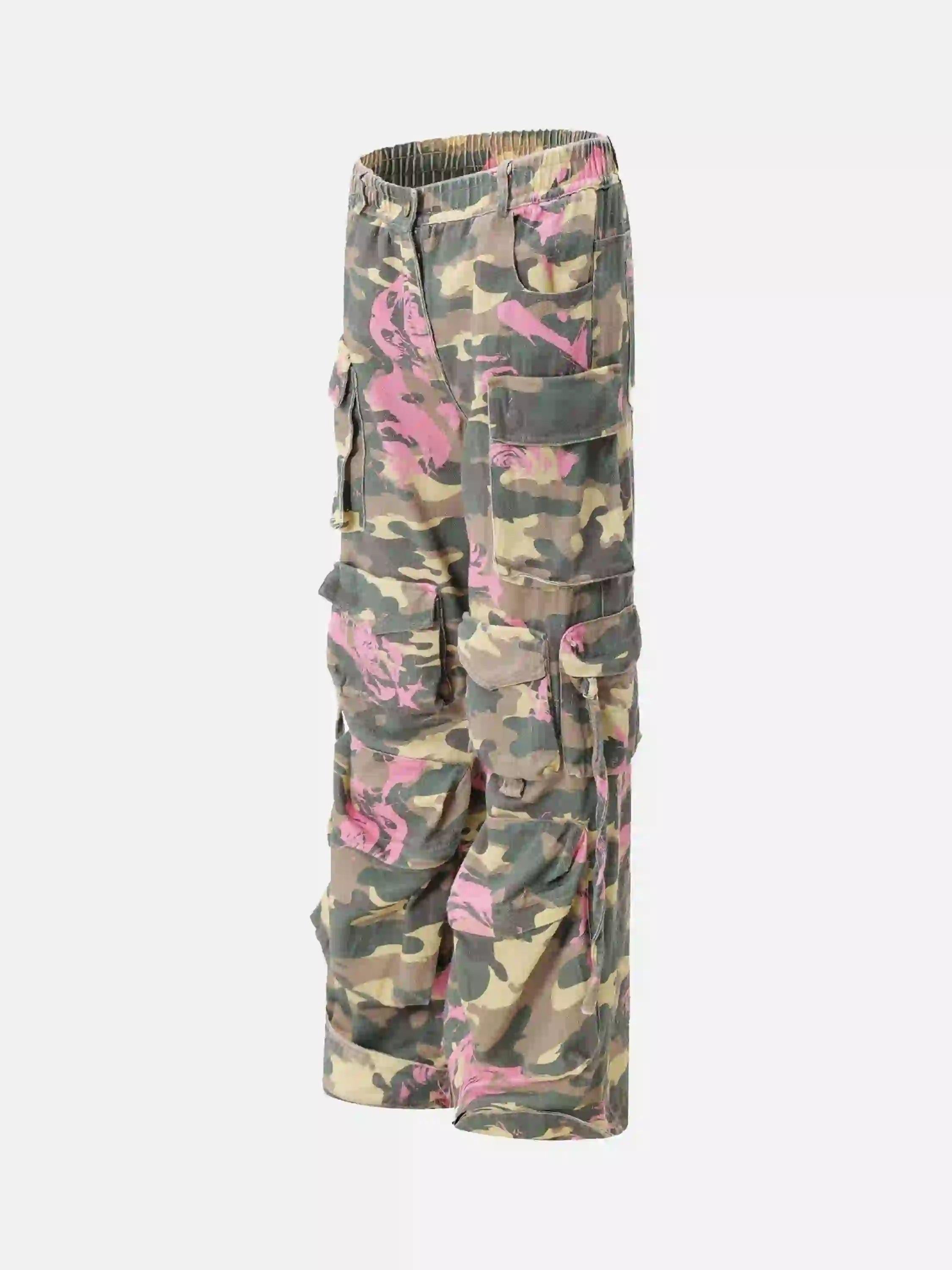 Hip-Hop Camouflage Cargo Pants with Multi-Pockets