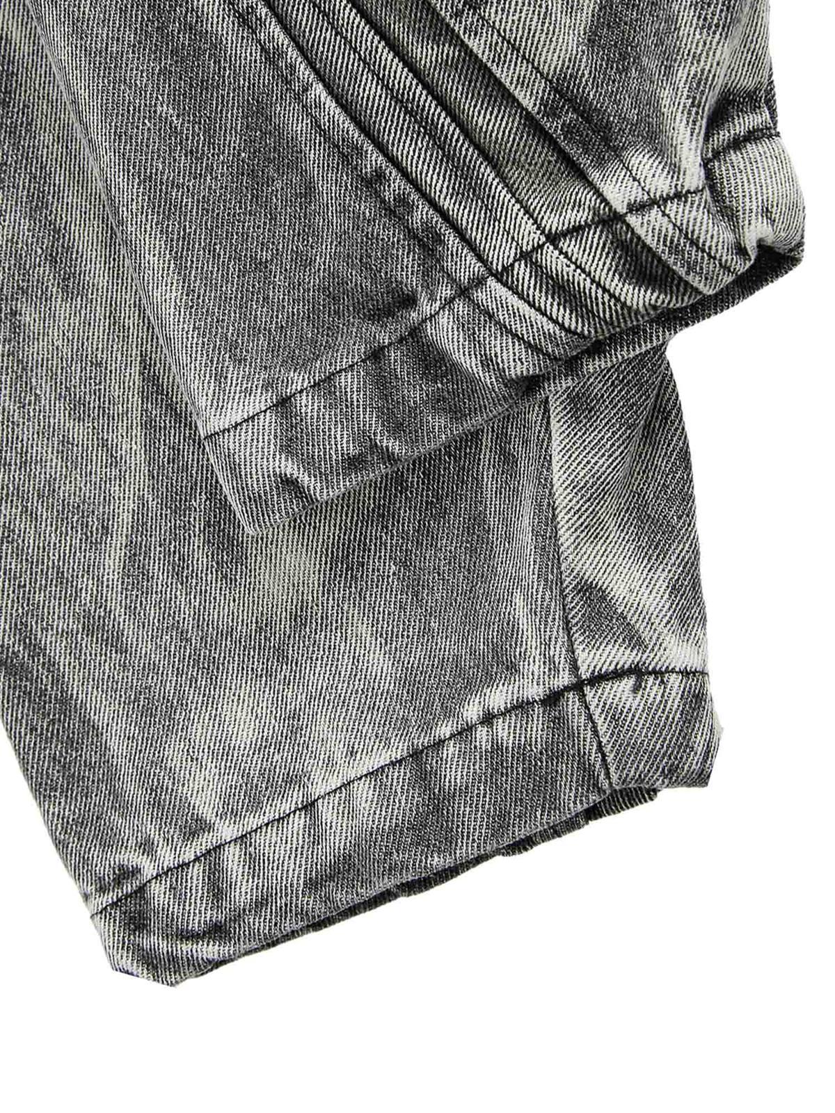 Hip-Hop Distressed Washed Printed Denim Jacket