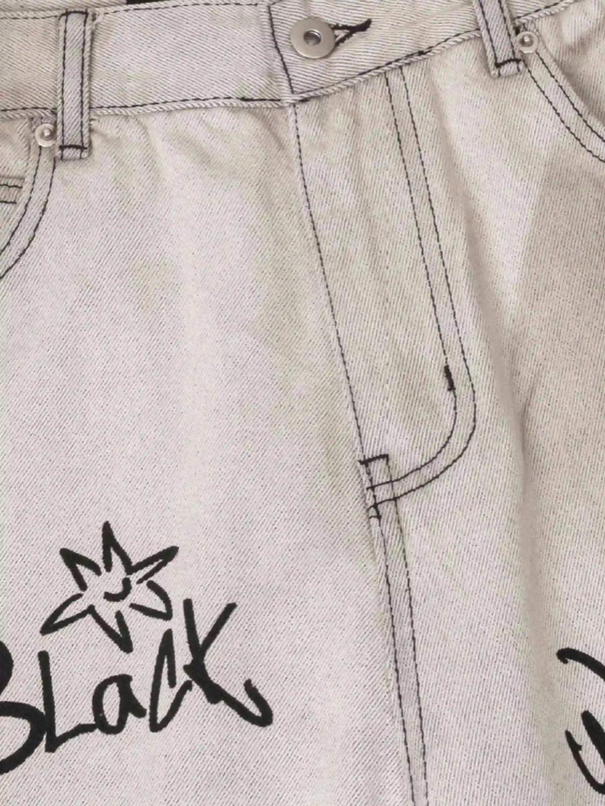 Hip-Hop Graffiti Distressed Jeans