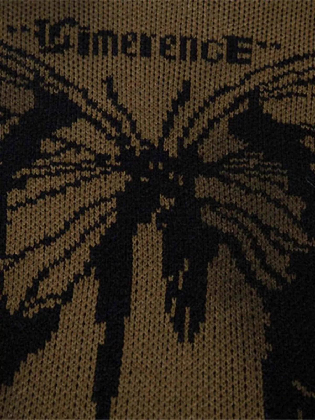 Hip-Hop Lazy Style Butterfly Jacquard Ripped Sweater