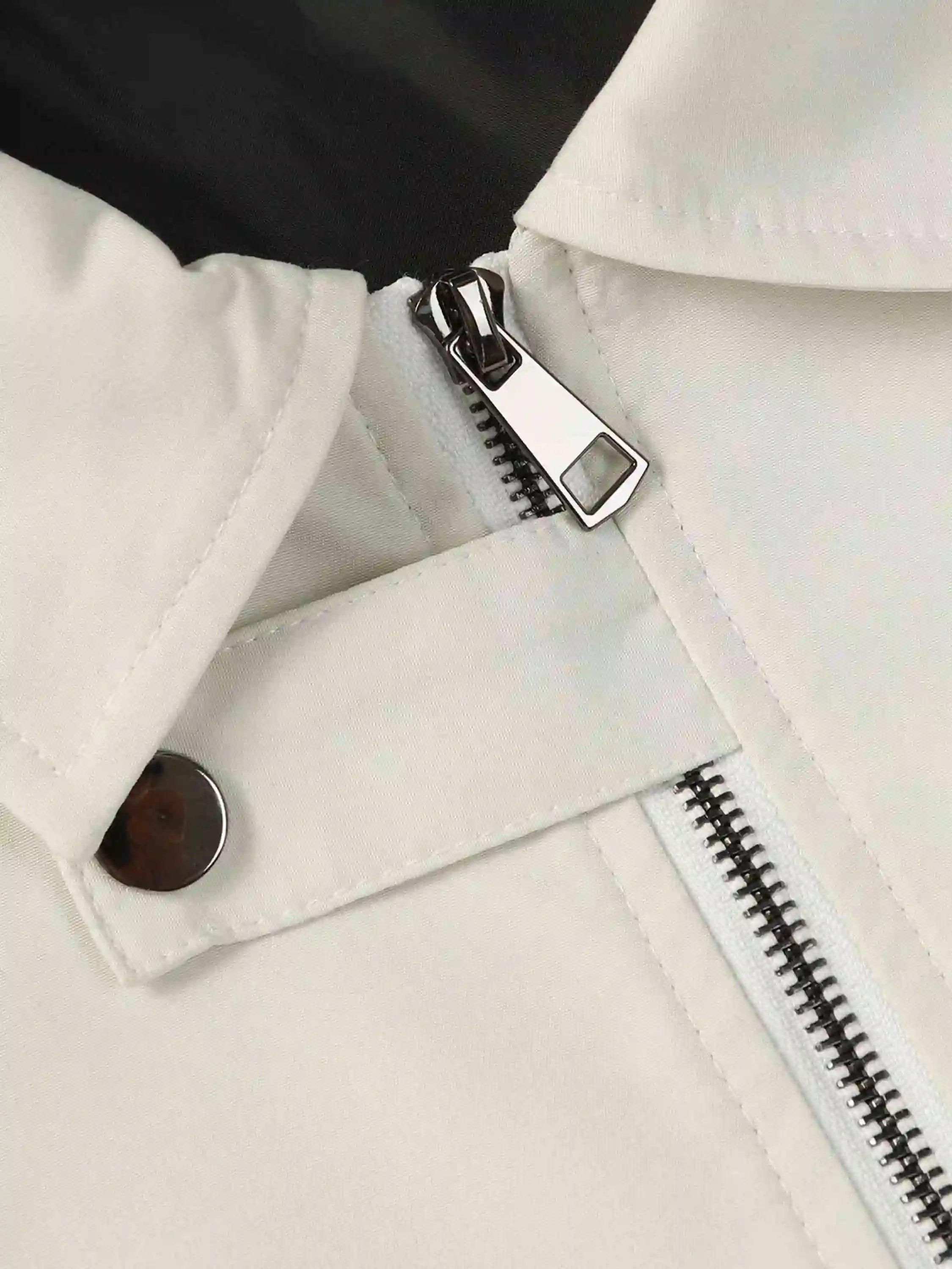 Hip Hop Street Patches Flame Lapel Jacket