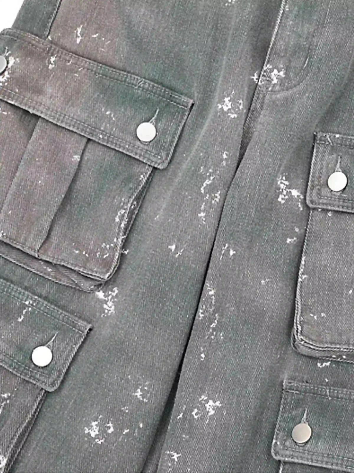 Hip-Hop Style Ink-Splashed Camouflage Y2K Jeans