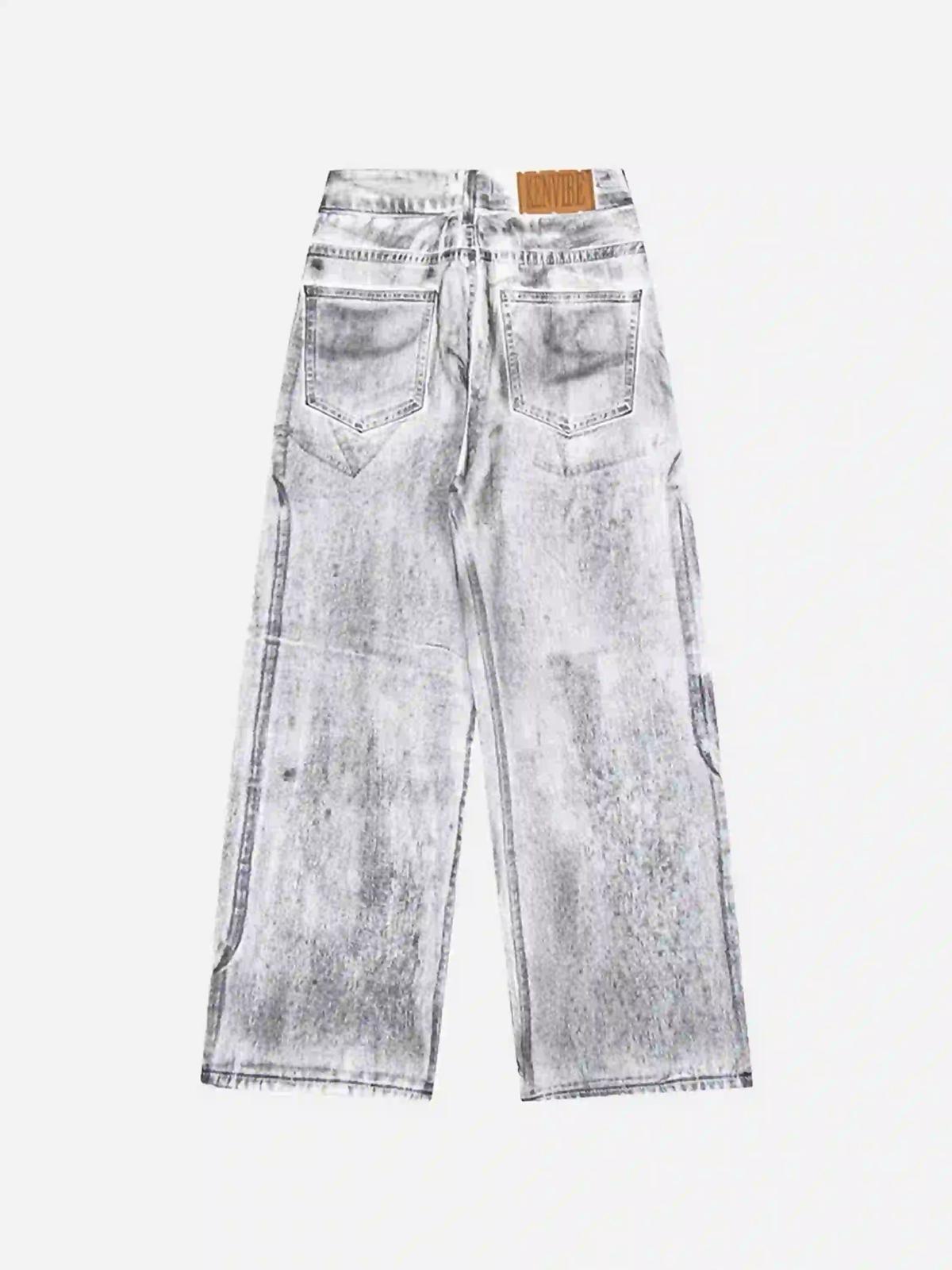 Hip-Hop Style Painted Dirty Jeans