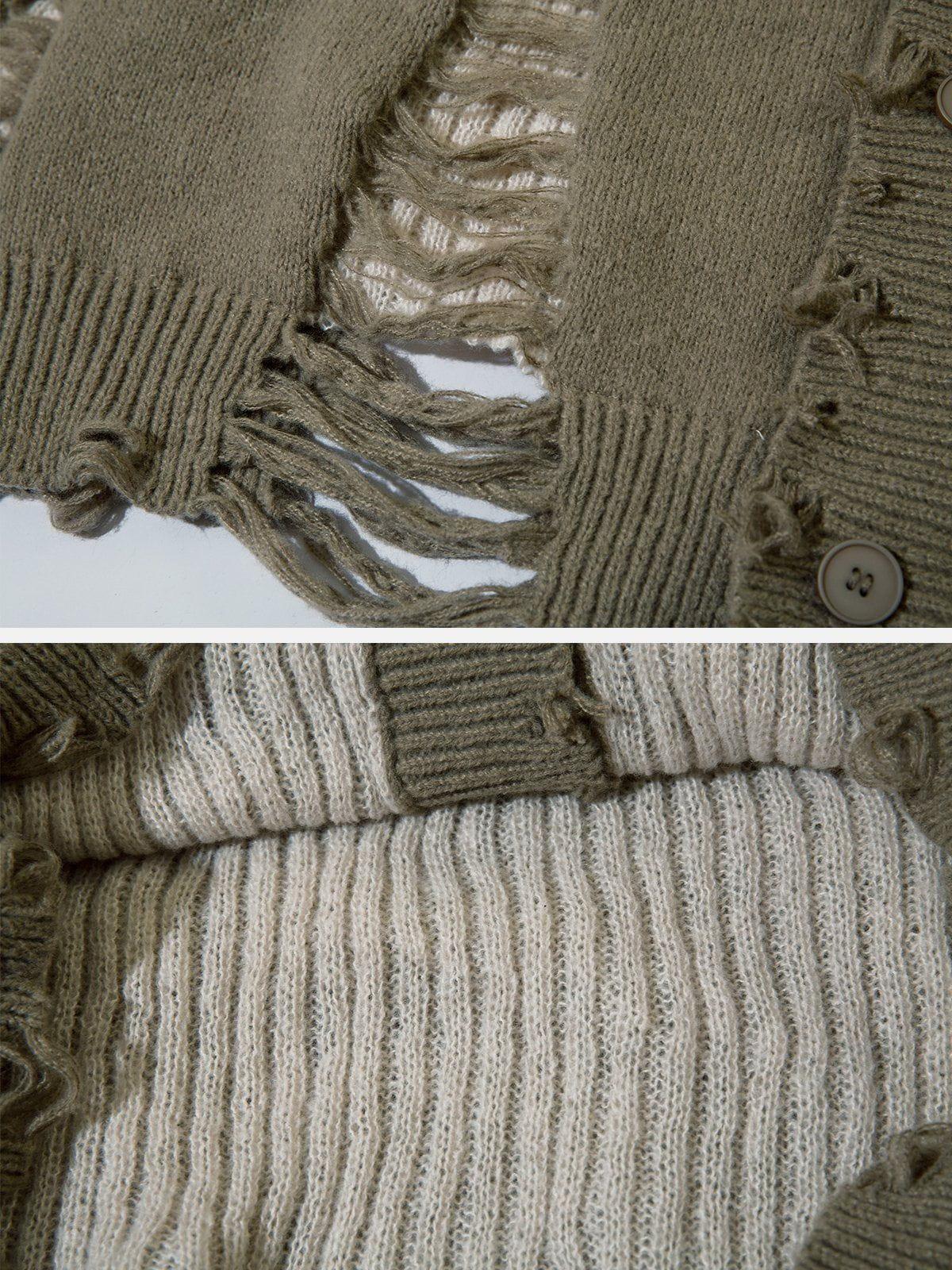 Hole Fake Two Cardigan