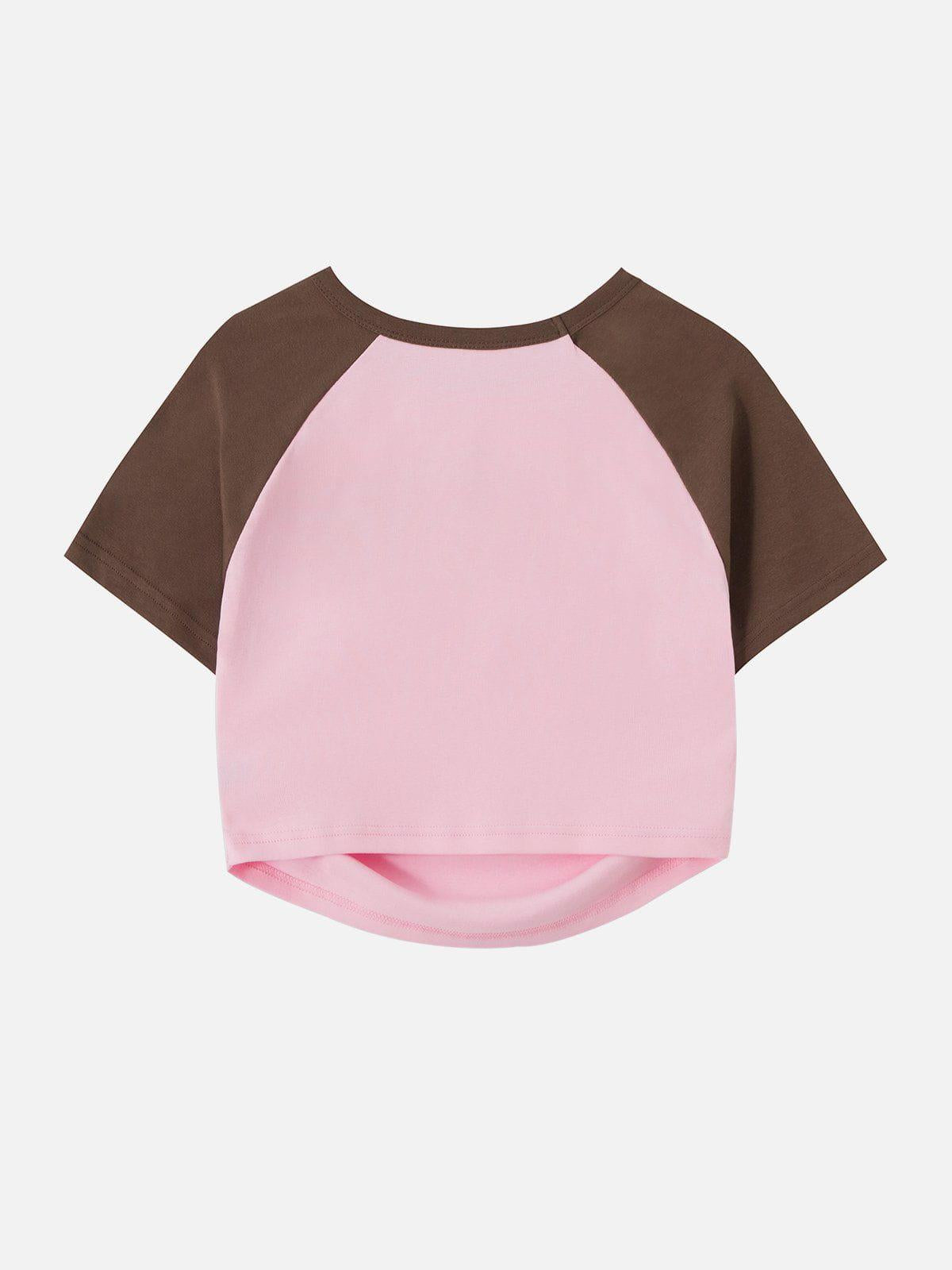 Hollow Embroidery Pleating Tee