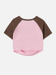 Hollow Embroidery Pleating Tee