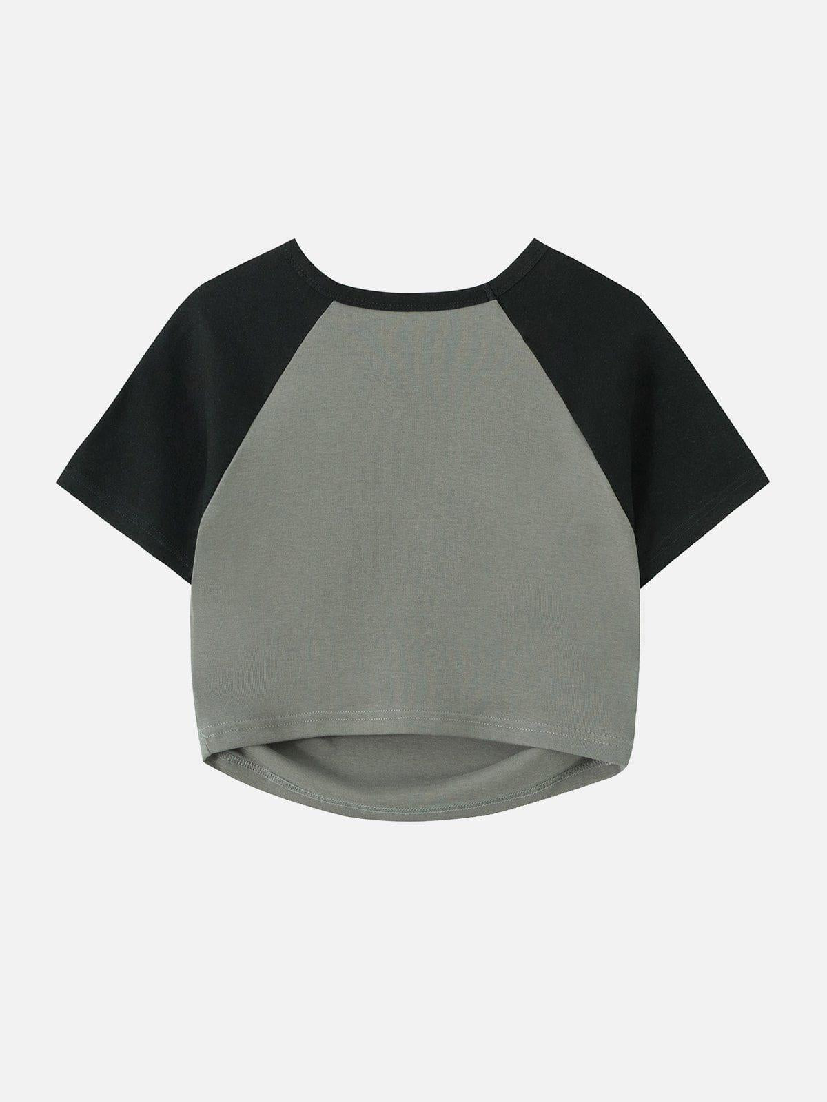 Hollow Embroidery Pleating Tee