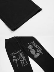 Hot Diamond Craft Design Print Pants